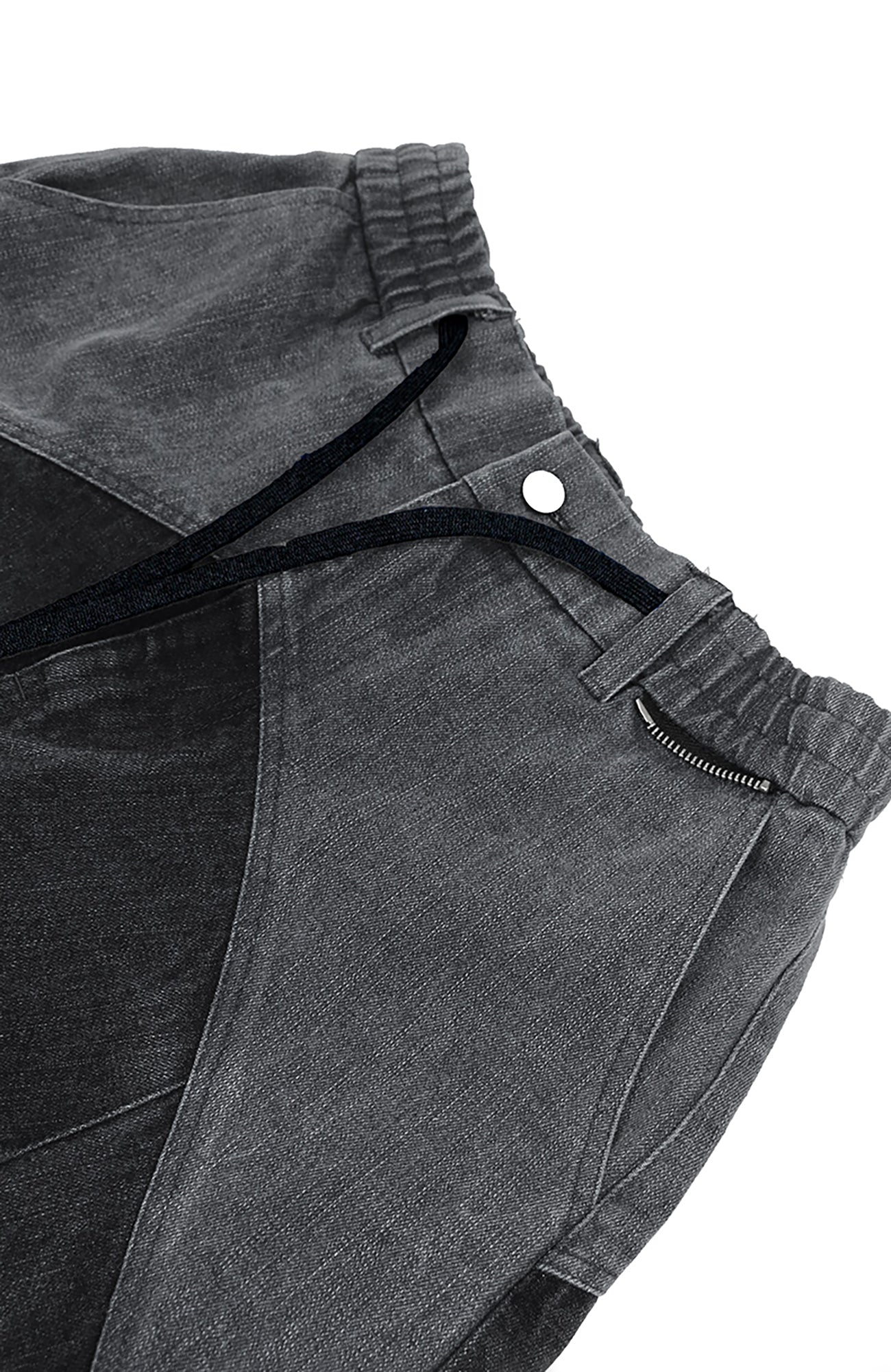 RELABEL Detachable Washed Pleated Jeans