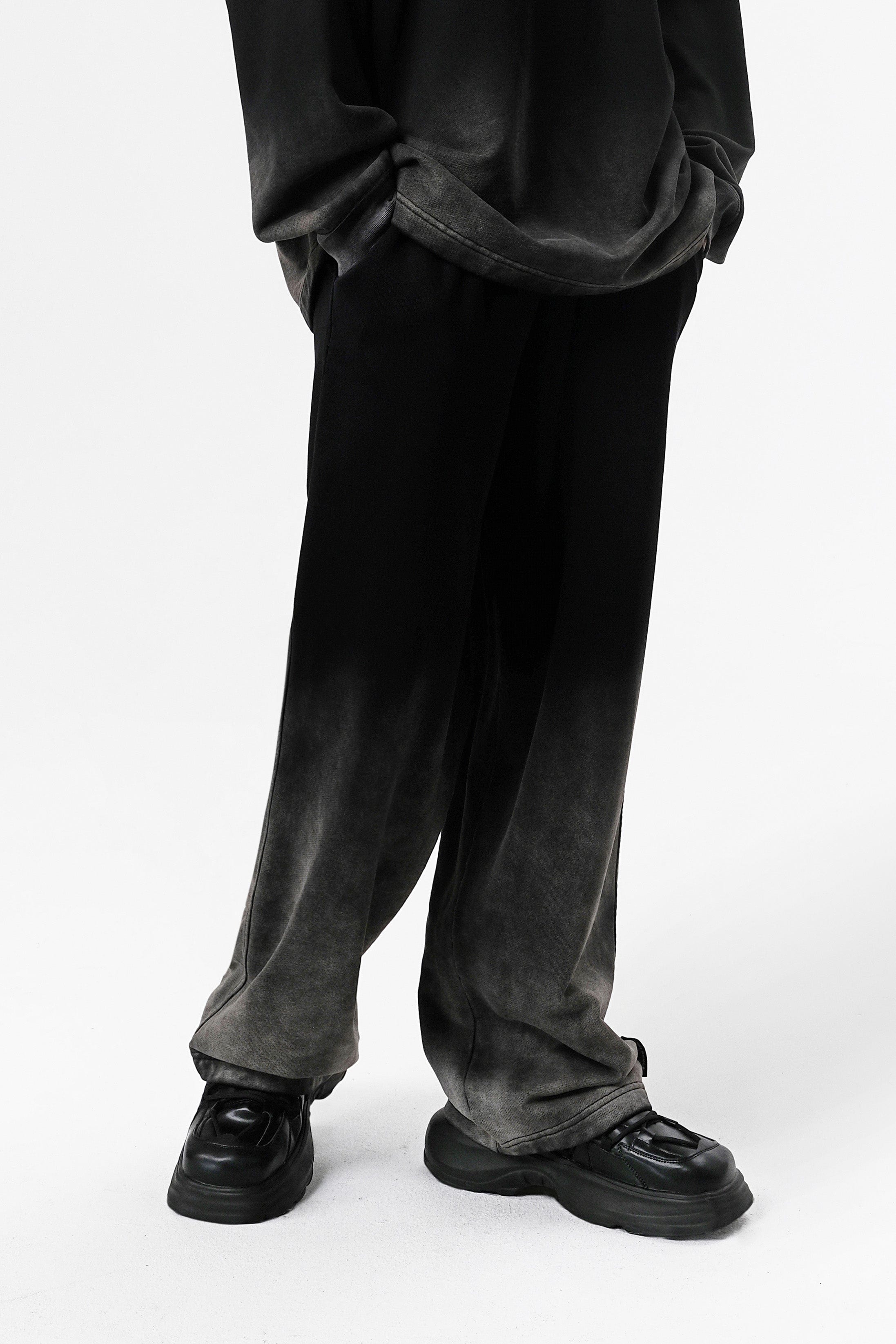 VANN VALRENCE Washed Gradient Straight-Leg Pants