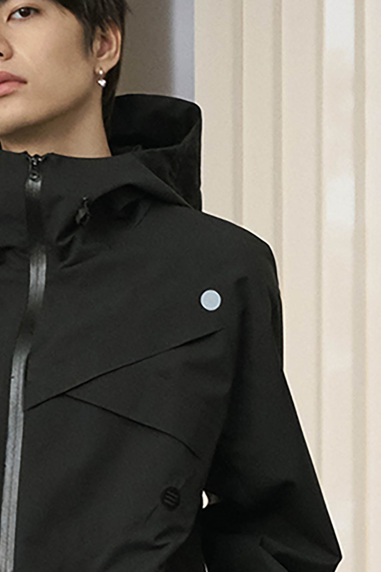 ENSHADOWER Asymmetrical Spliced Drawstring Splash-Proof