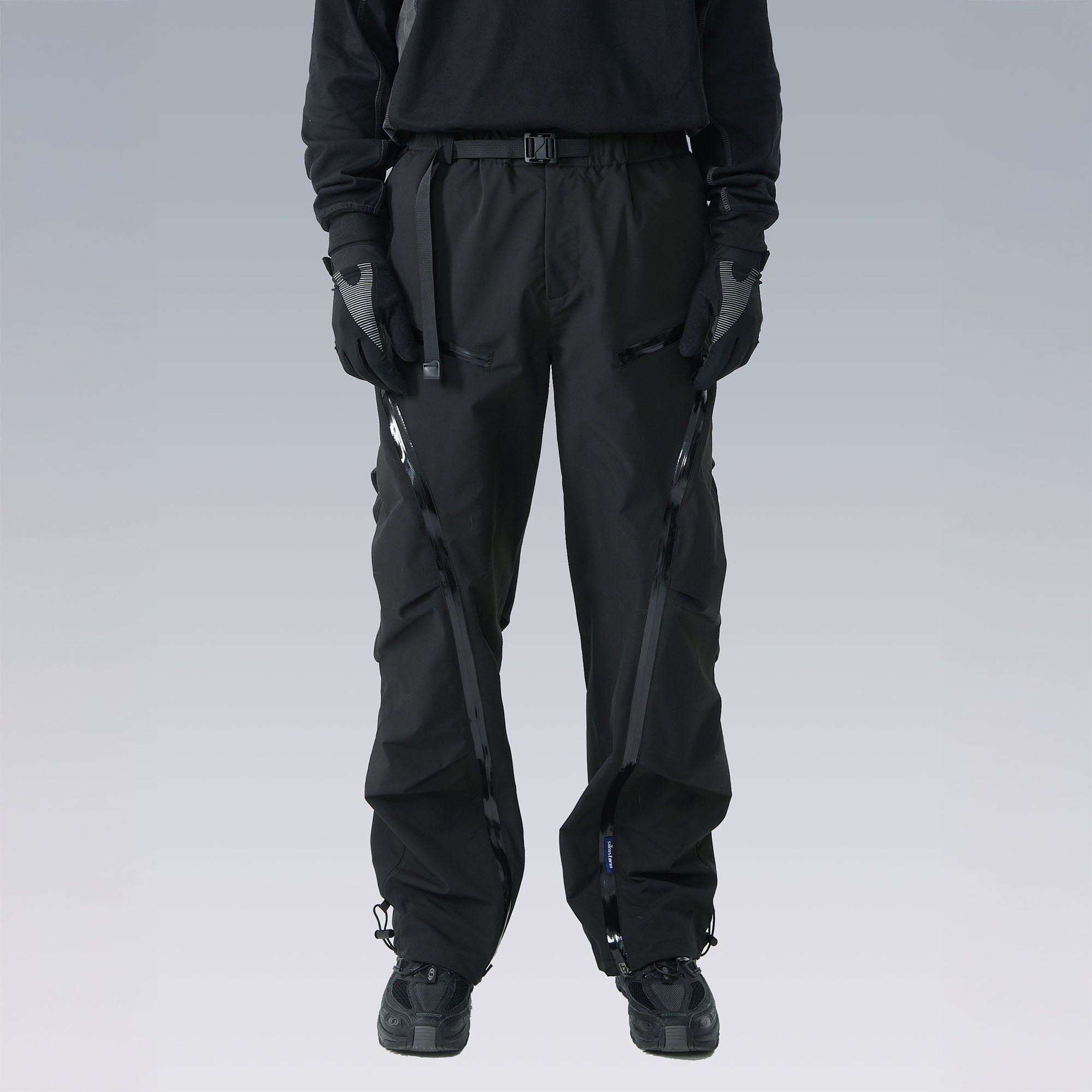 SILENSTORM Arc-Zip Crinkled Water-Repellent Utility Pants, premium urban and streetwear designers apparel on PROJECTISR.com, SILENSTORM