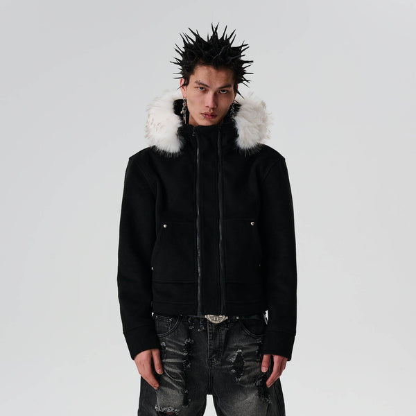 ジャケット・アウター Faux Fur Hoodie Duffle Coat cloud Gothic LGB If Six Was Nine Junya Watanabe Style Faux Fur