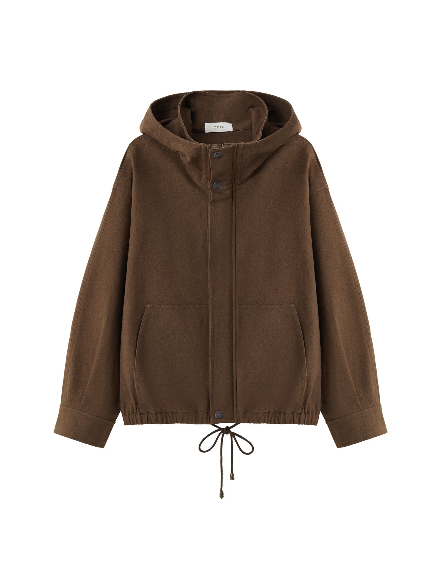 OPICLOTH Stand-Collar Drawstring Utility Hooded Jacket