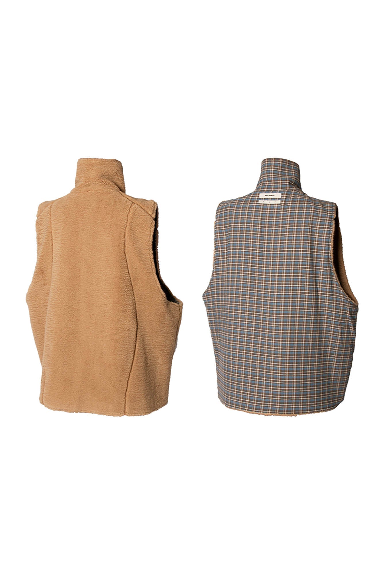 RELABEL Pupa Reversible Plaid Fleece Vest