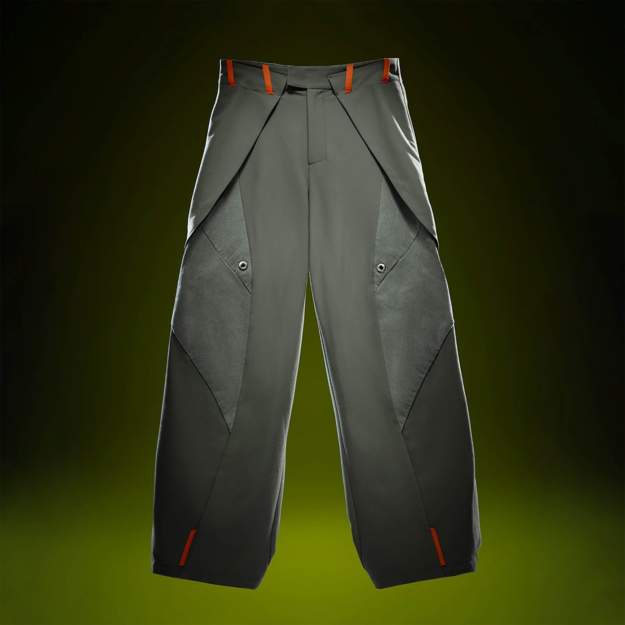 XIPHEVIL Mech Paneled Utility Wide-Leg Pants Grey