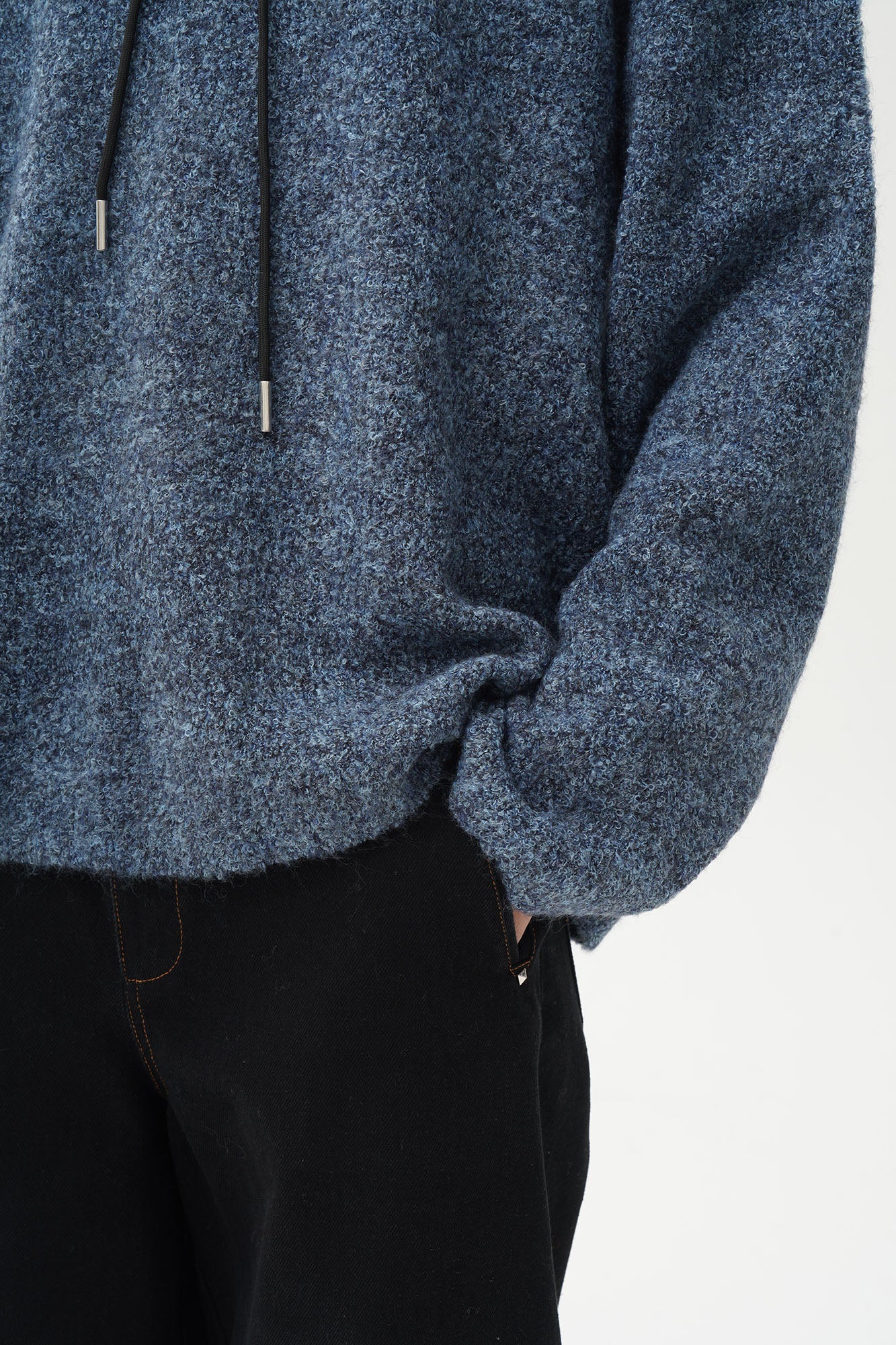 ORAL UTOPIA Lace-Up Polo Collar Knit Pullover