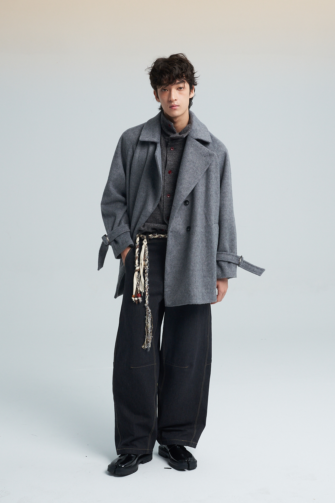 SAME FLOW Double-Breasted Wool-Blend Trench Coat