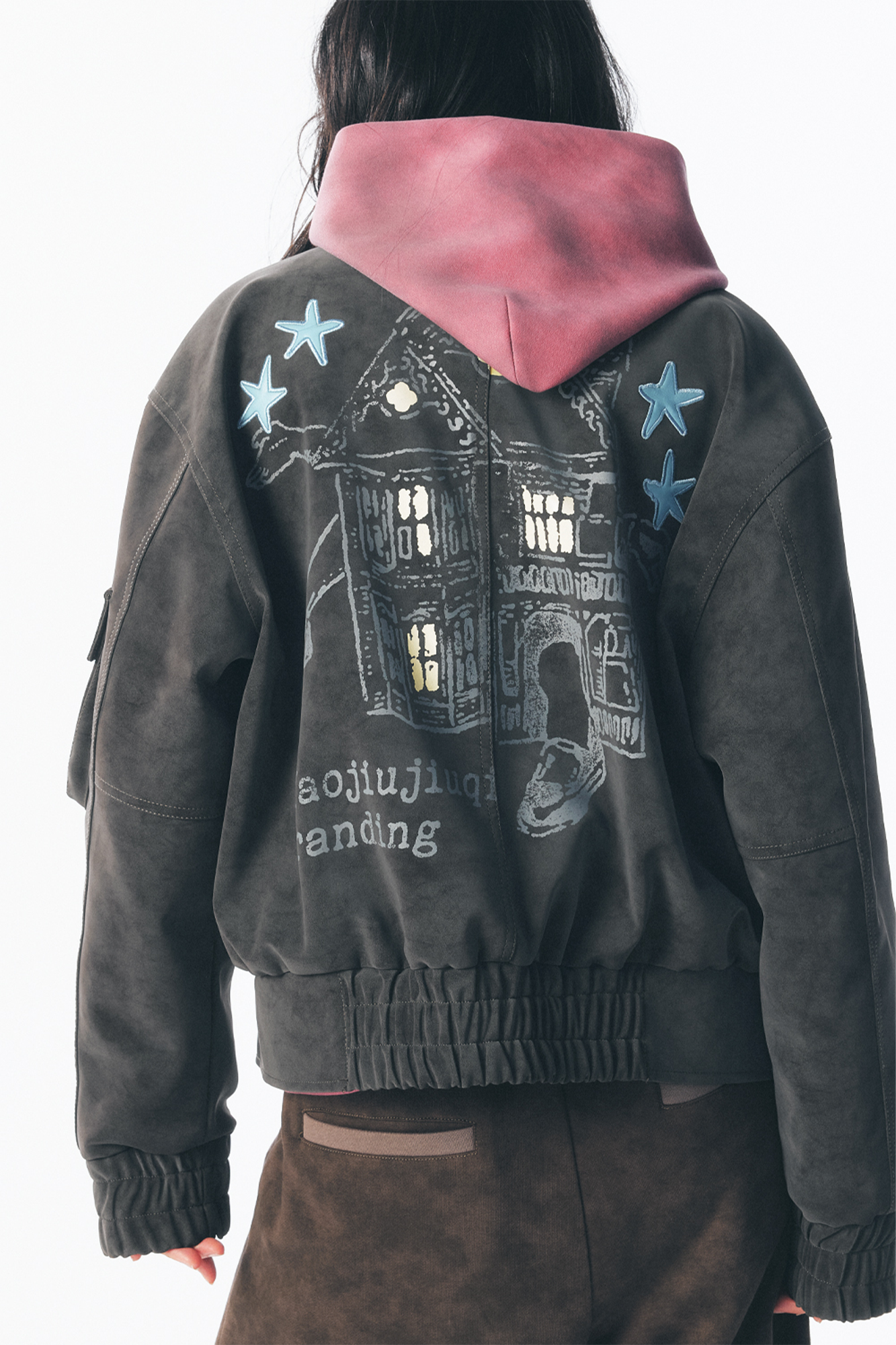 1997 POSTOFFICE Star Patch Studded Cropped Jacket