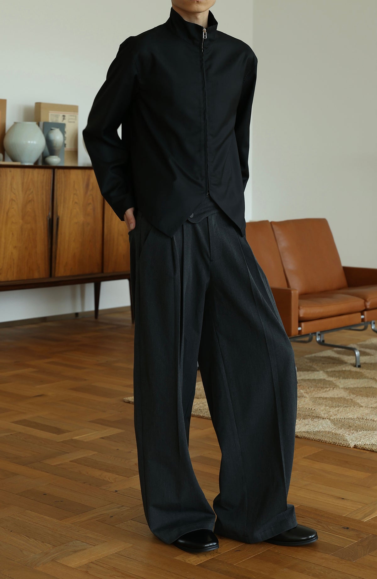 OKAYTHXBYE Pleated Wide-Leg Trousers