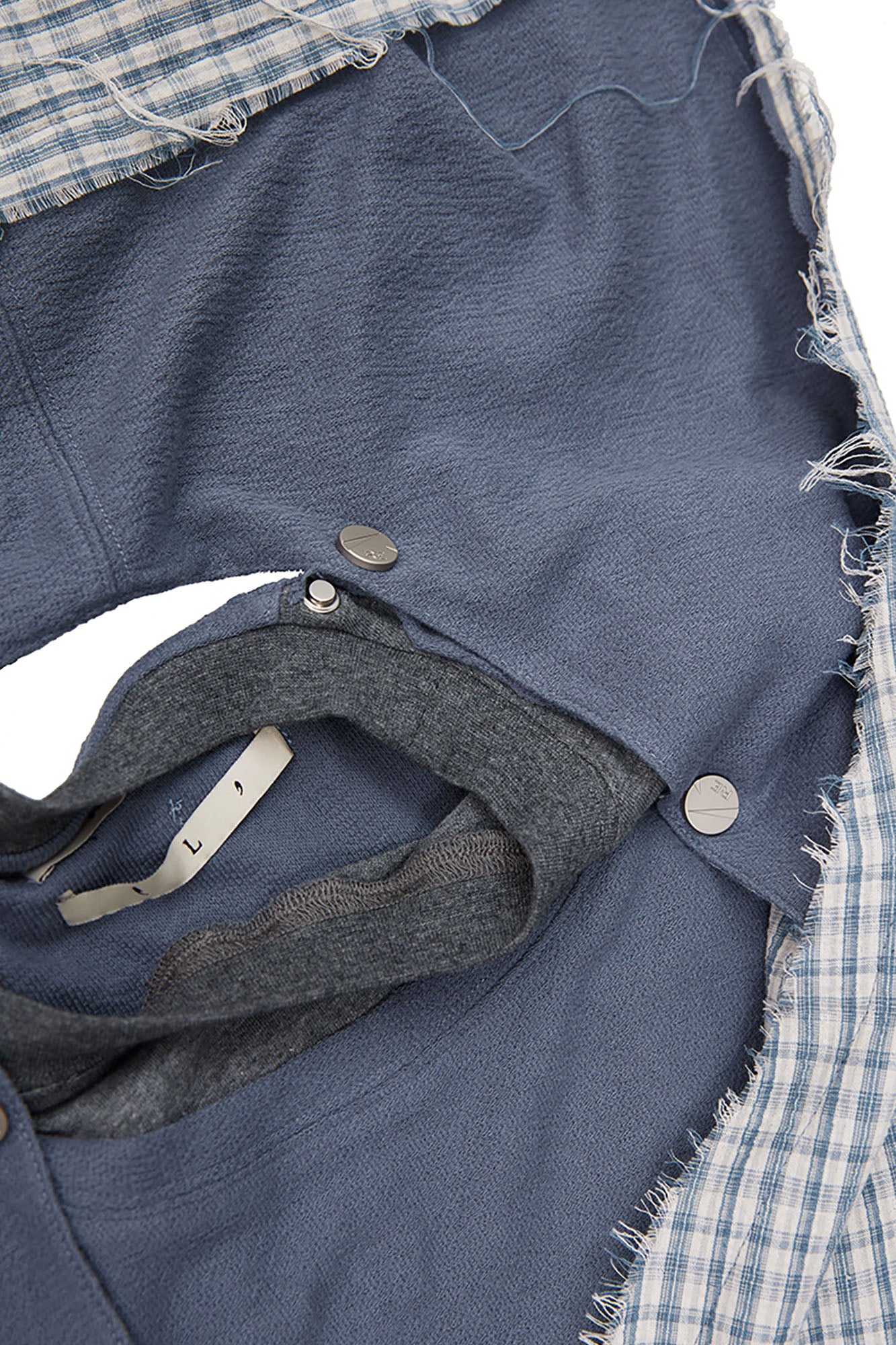 RELABEL Detachable Snood Hood Spliced Long-Sleeve Tee
