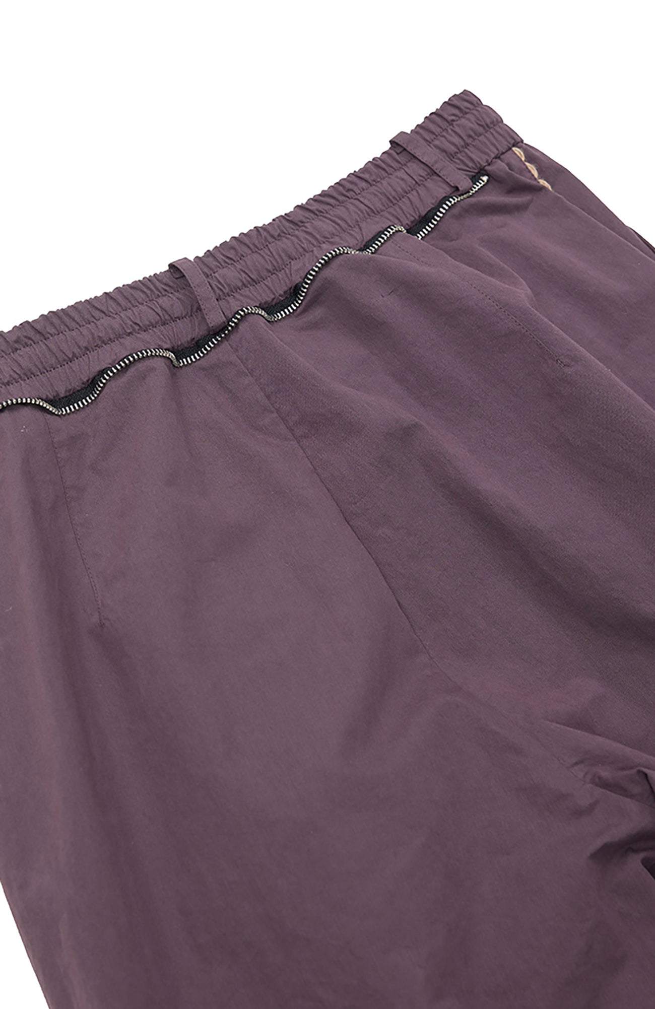 RELABEL Pleated Drawstring Cuff Parachute Pants Navy / Purple