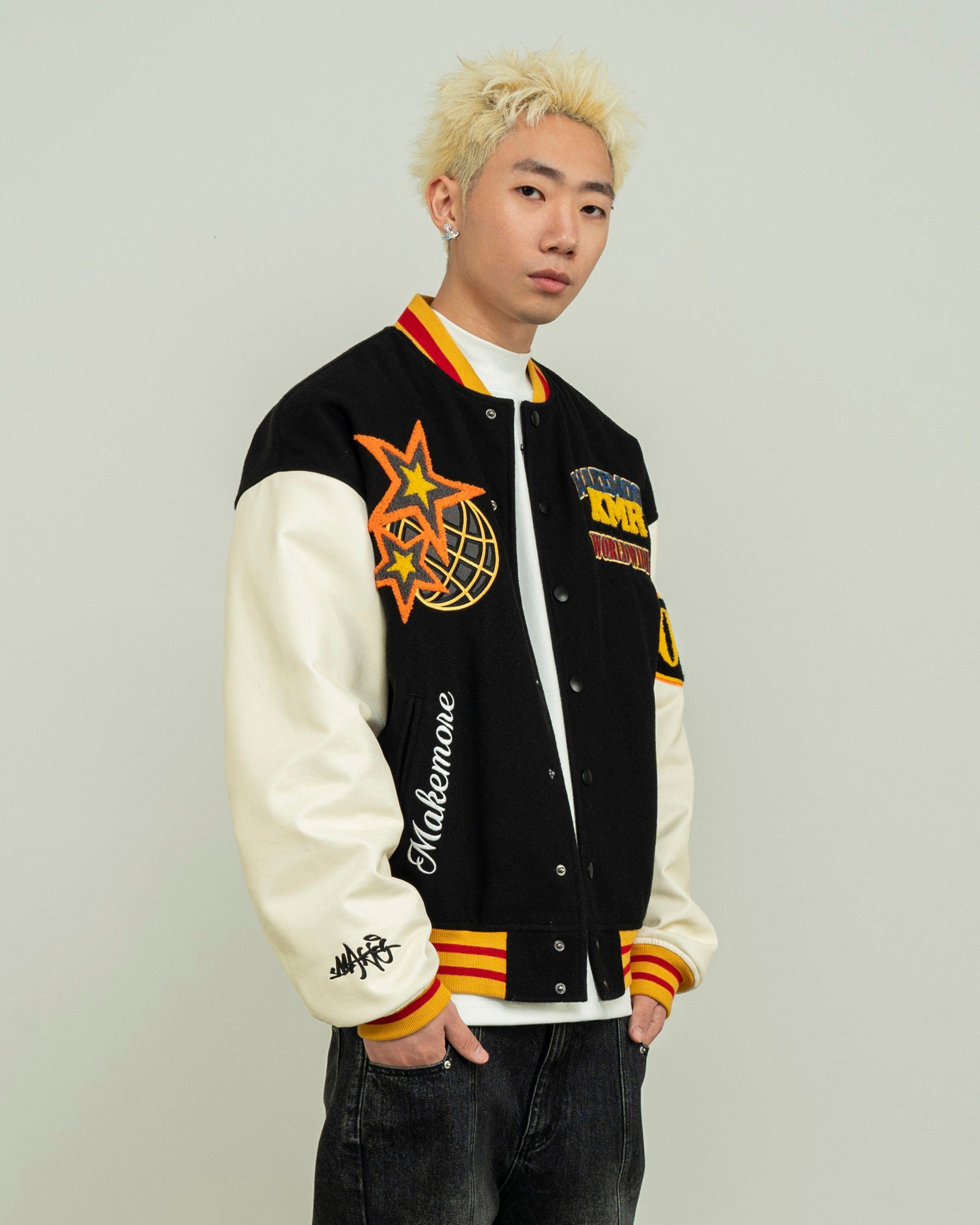 MAKEMORE KMR Patchwork Baseball Jacket