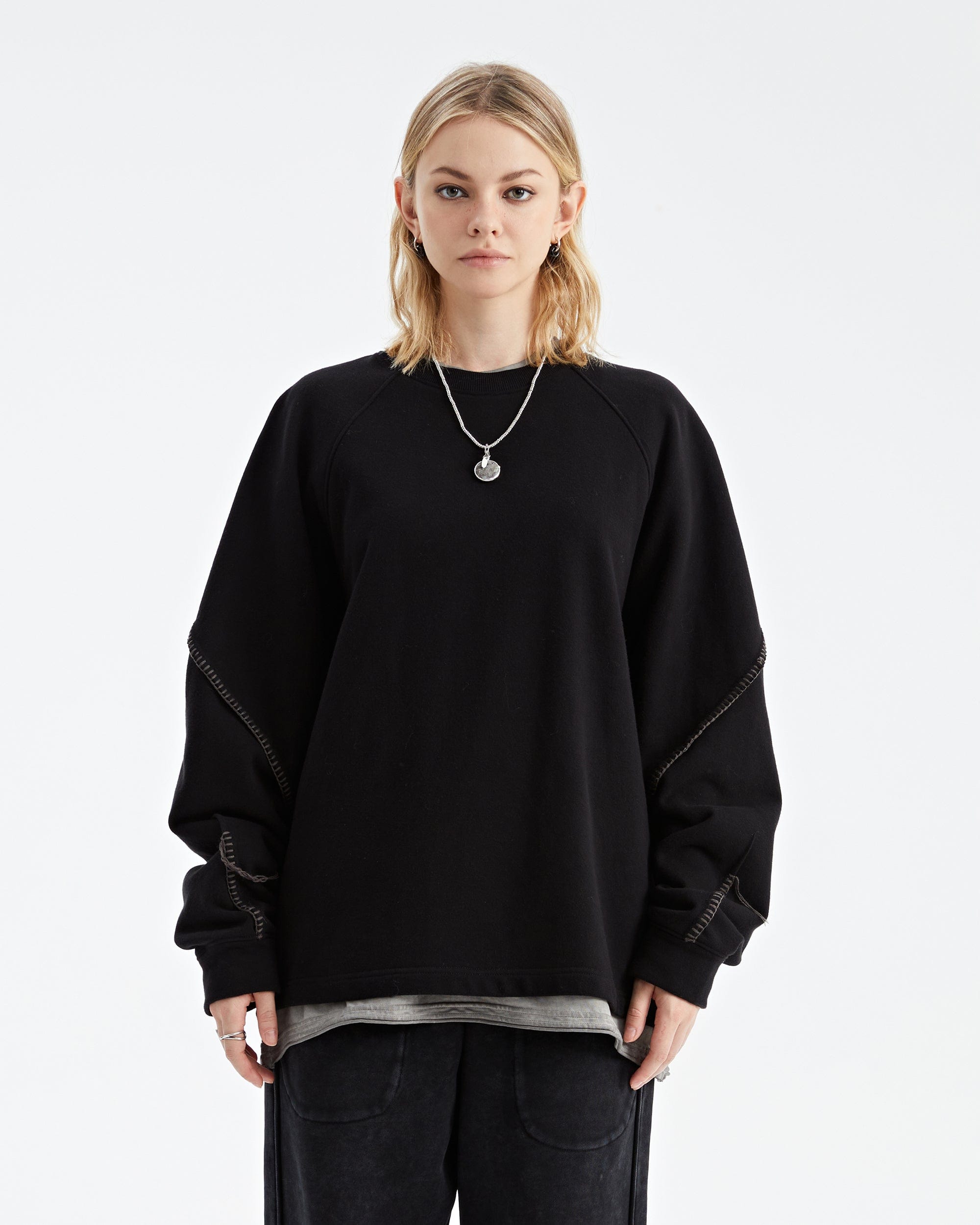 ORGANIC EMOTION Stitched Sleeves Sweatshirt