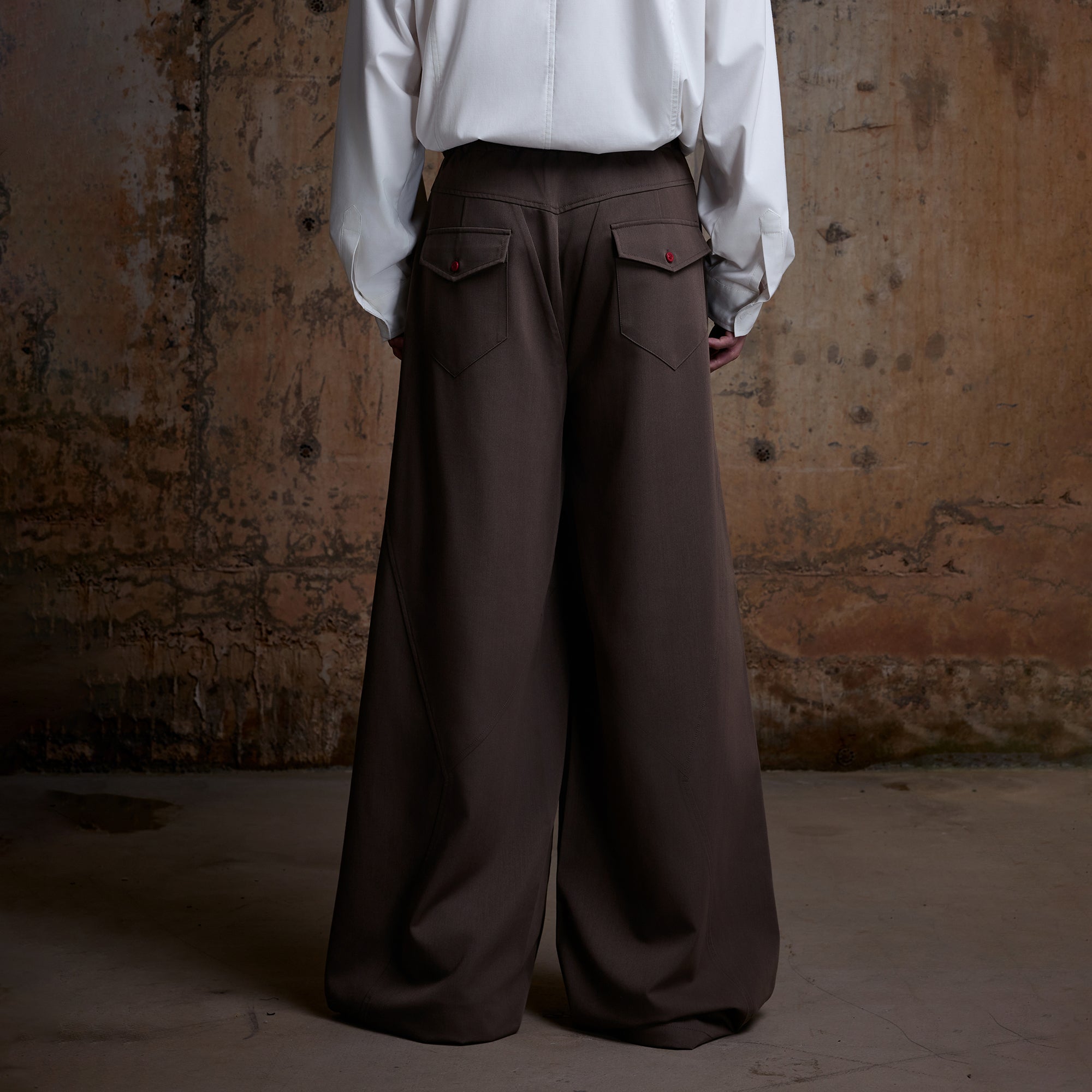 2000RSK Spliced Structured Wool-Blend Button Trousers