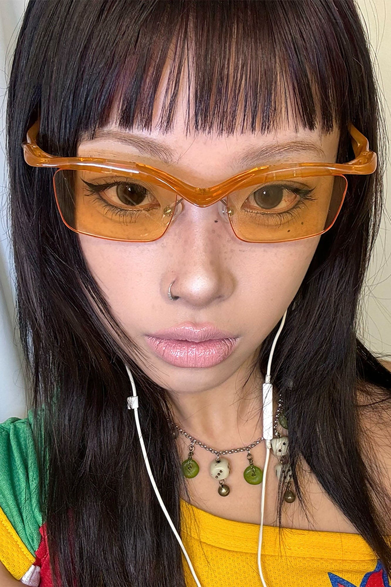 DAMAGE ASIA Streamline Arms Half-Rim Tint Sunglasses