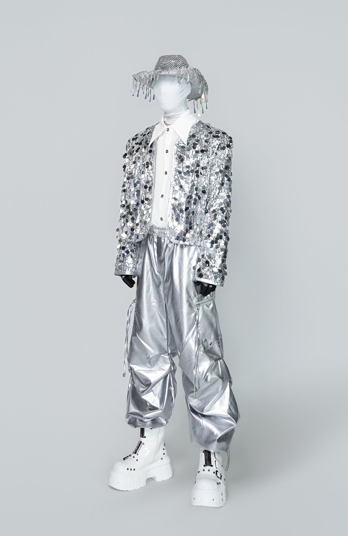 VE2 Metallic Coated Cargo Pants