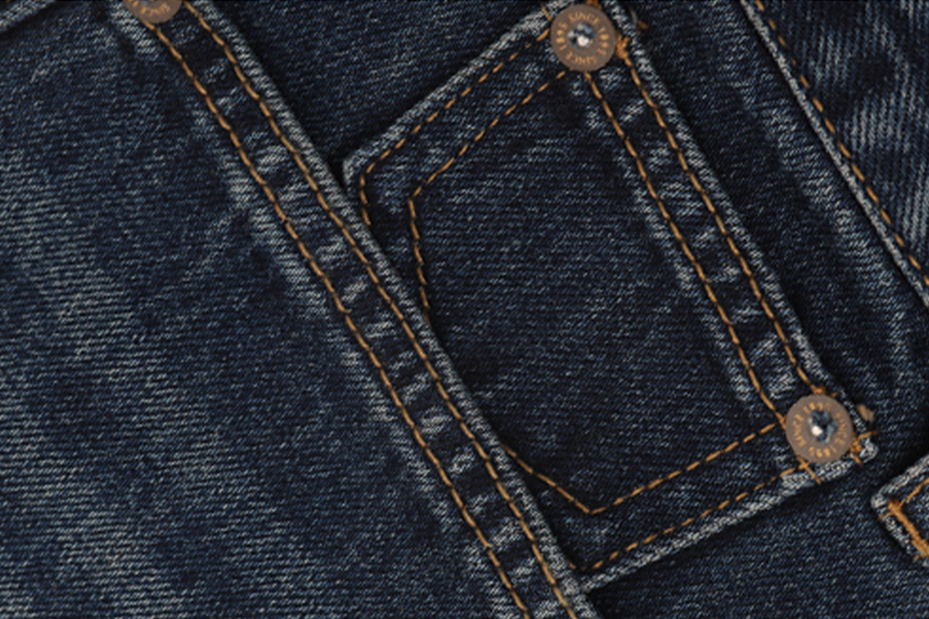 HAHAHA Washed Distressed Multi-Pocket Wide-Leg Jeans