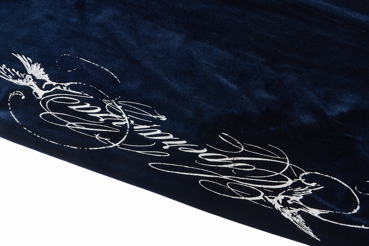 SAXGENWON Velvet Metallic Silver Graphic Hoodie Set