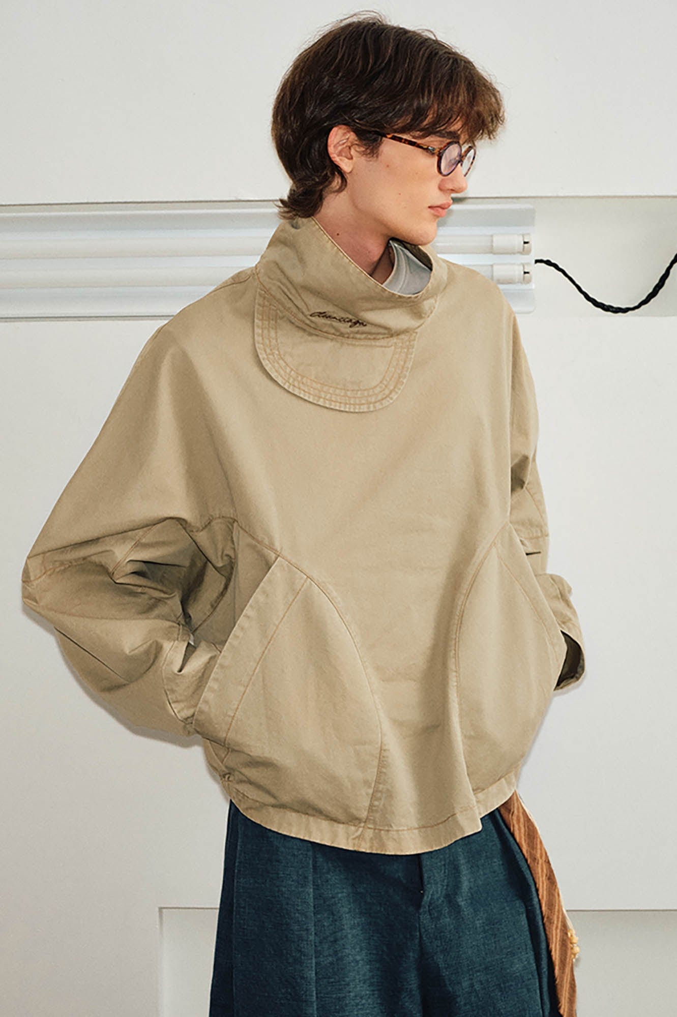 KREATE Cap-Collar Pullover Jacket