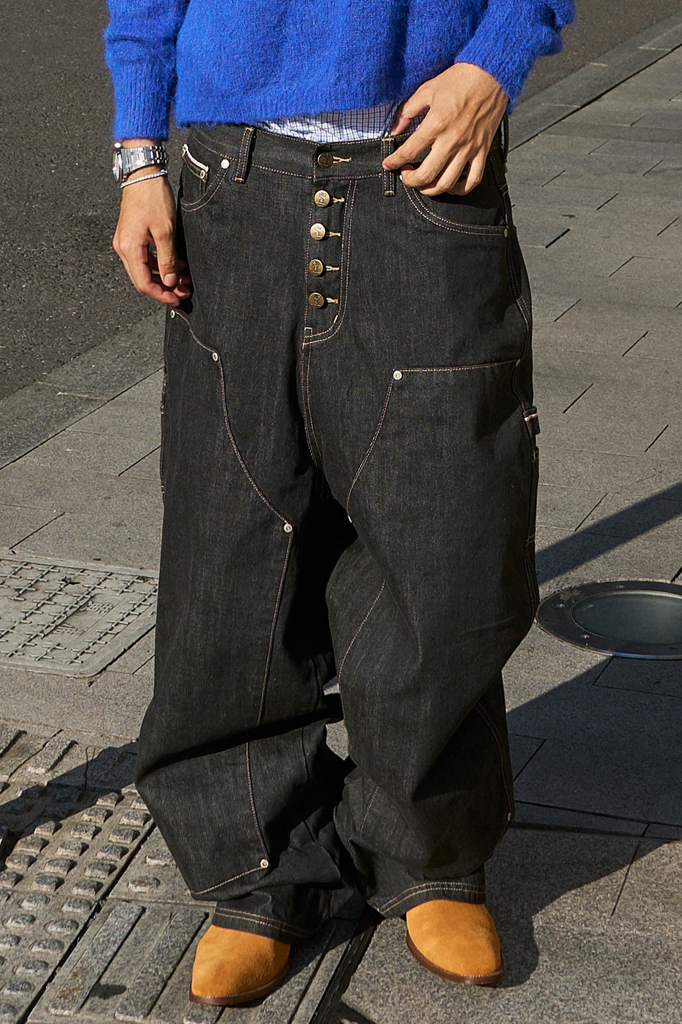 STEEPC Double-Knee Button-Fly Raw Selvedge Jeans