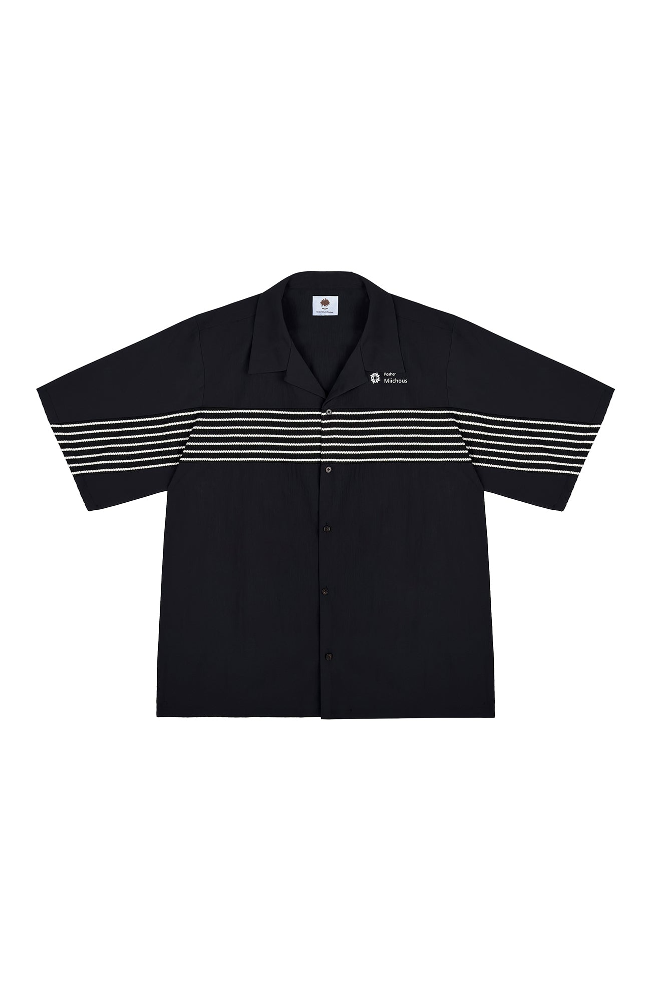 MIICHOUS Contrast Stripe Short-Sleeve Shirt, premium urban and streetwear designers apparel on PROJECTISR.com, MIICHOUS