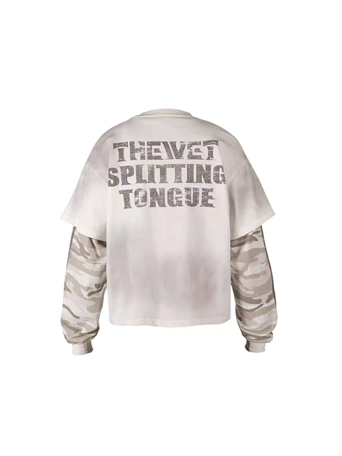 THEWET Camo Washed Layered Long-Sleeve Tee