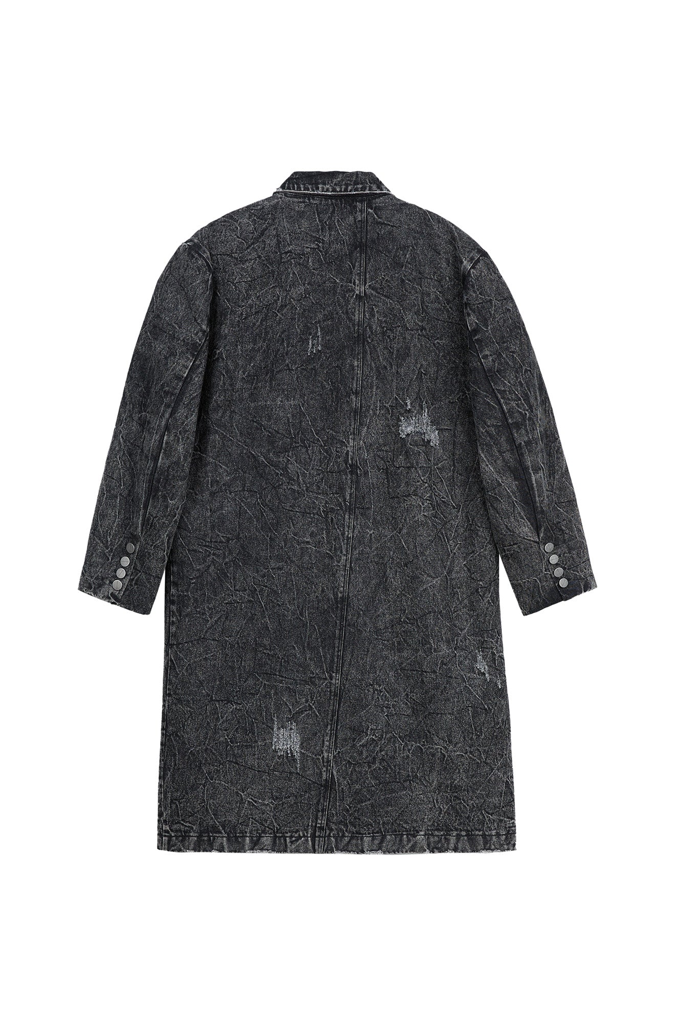 VANN VALRENCE Distressed Washed Denim Coat