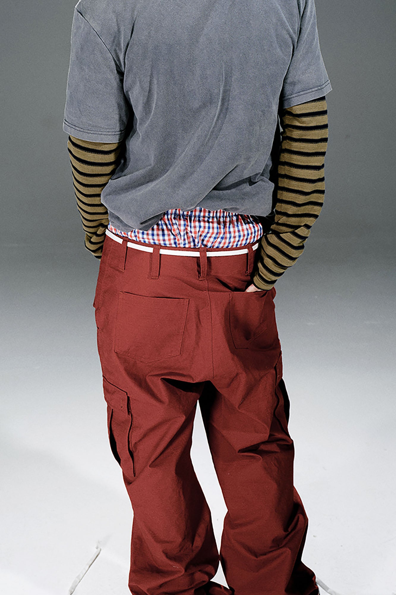 TRECLUB Distressed Wrinkled Cargo Pants