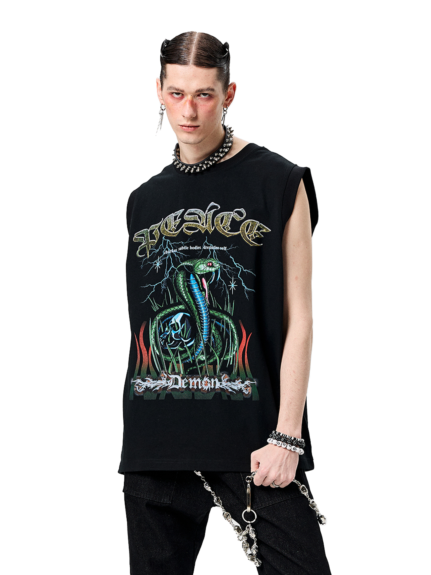 ERISSTOFF Sepultura Cobra Graphic Oversized Tank Top