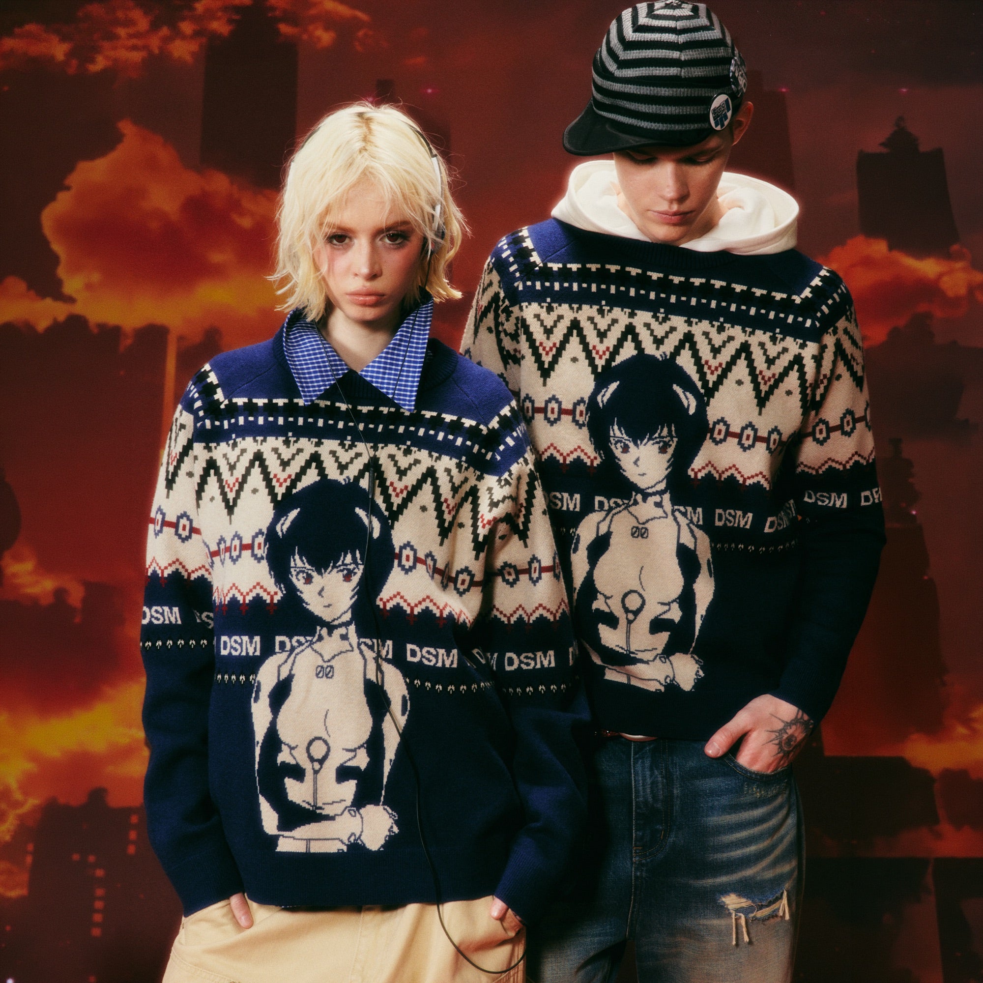 DONSMOKE x EVA Jacquard Graphic Sweater
