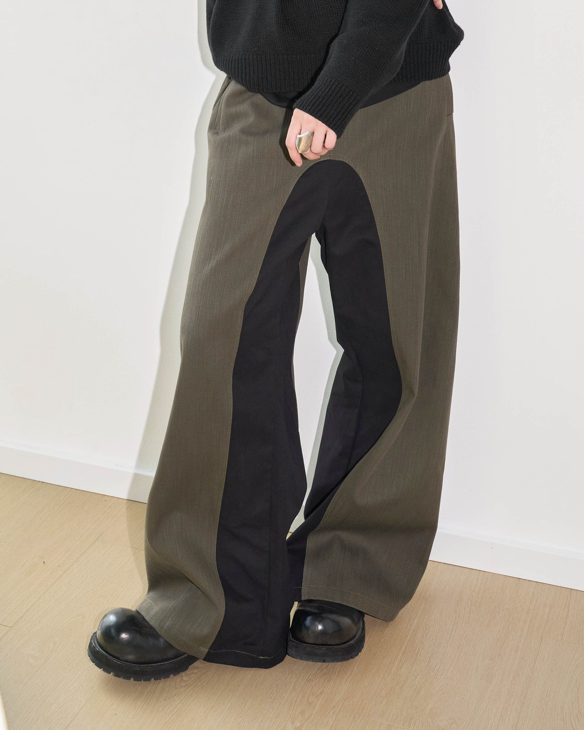 49PERCENT Paneled Color Blocked Zipper Pants