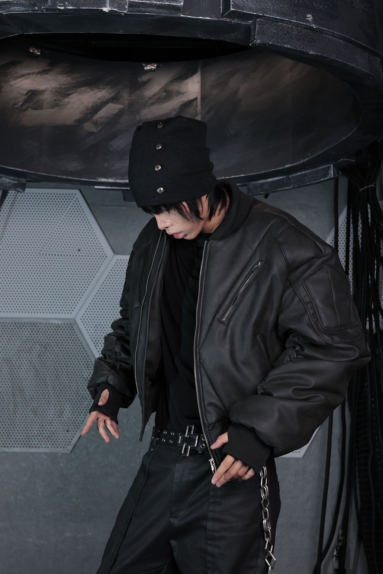 SSIN7 Panel-Structured Bomber Jacket