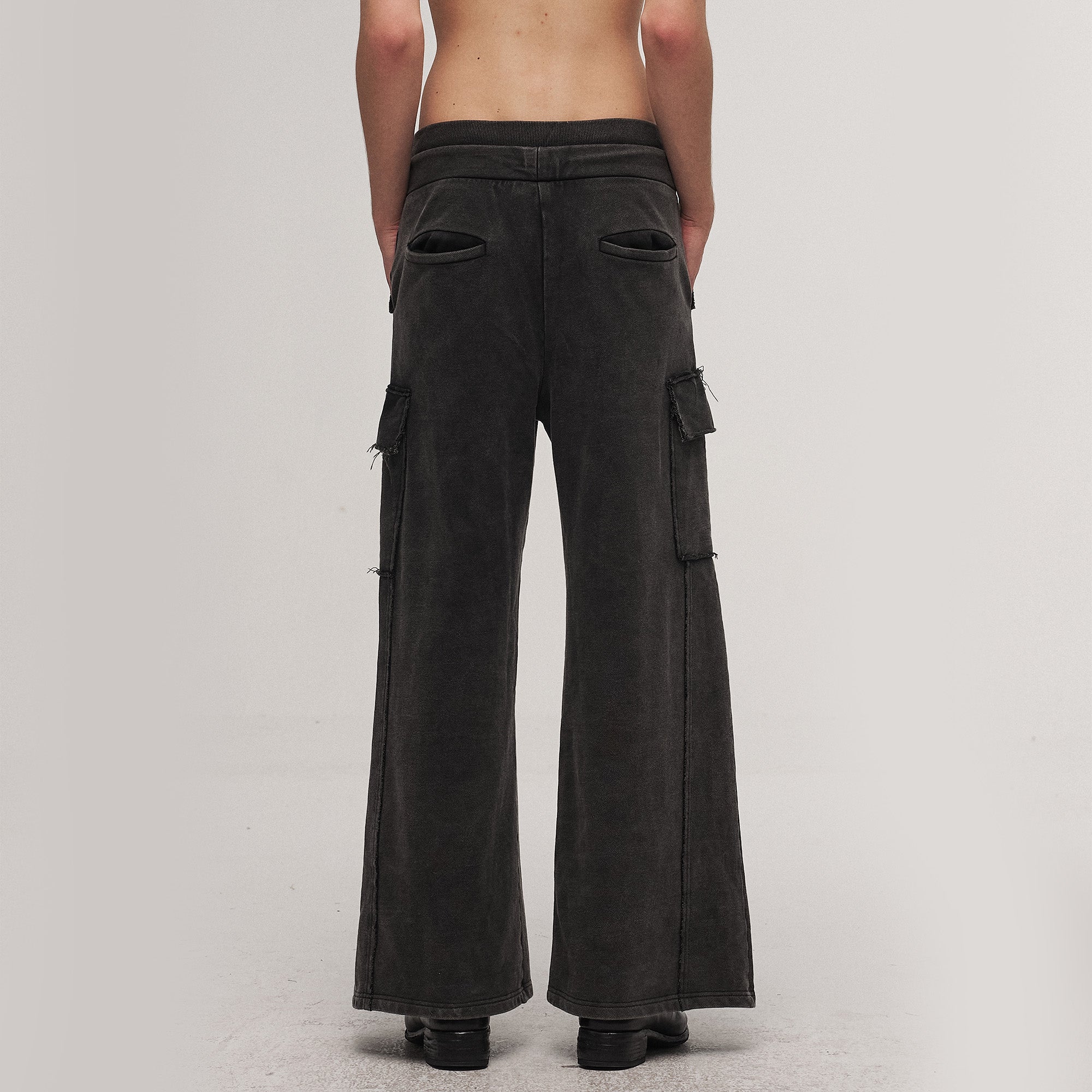ILNya Nieternite Nifutur Washed Frayed Panel Wide-Leg Pants, premium urban and streetwear designers apparel on PROJECTISR.com, ILNya Nieternite Nifutur