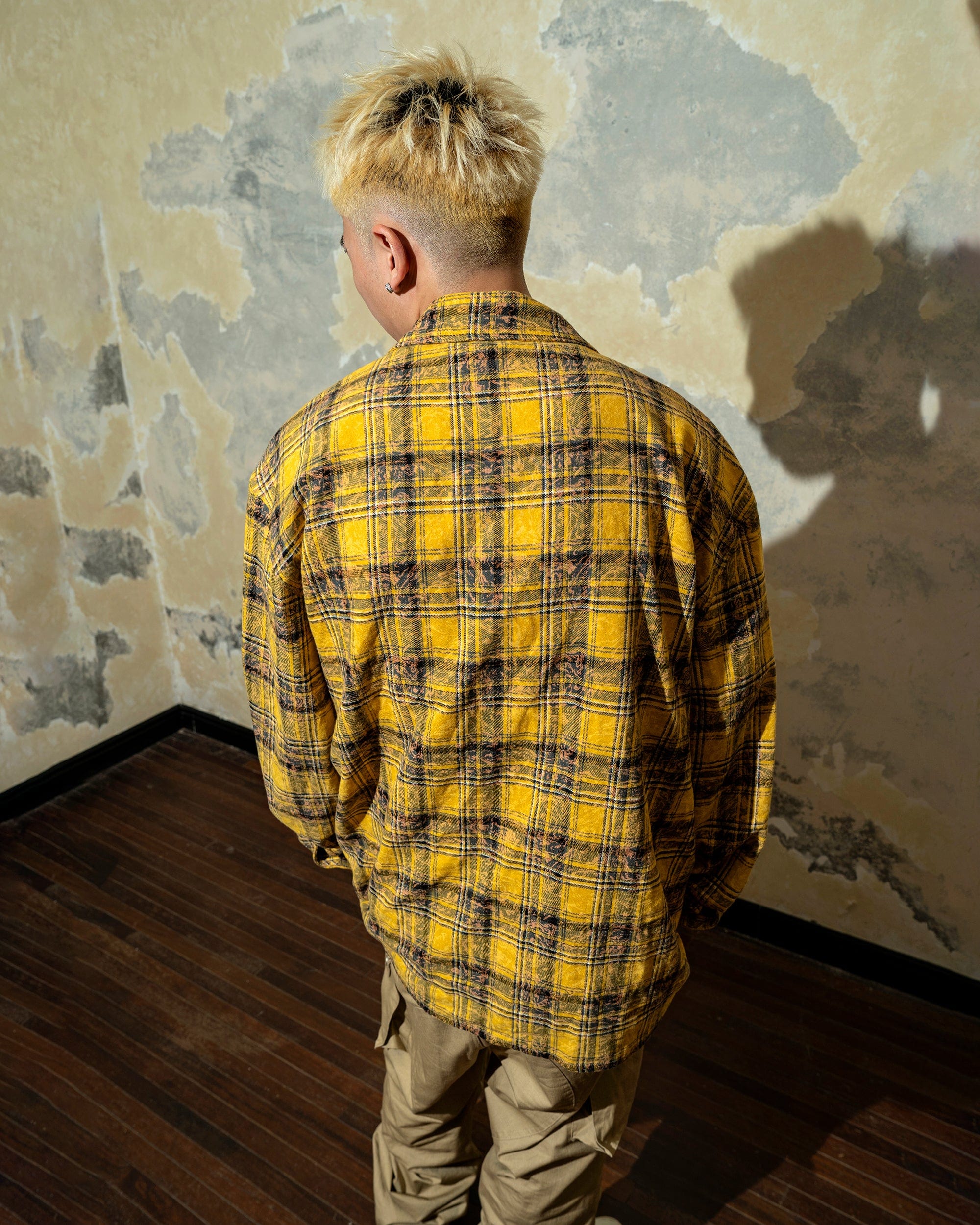 MAKEMORE Retro Plaid Shirt Yellow, premium urban and streetwear designers apparel on PROJECTISR.com, MAKEMORE