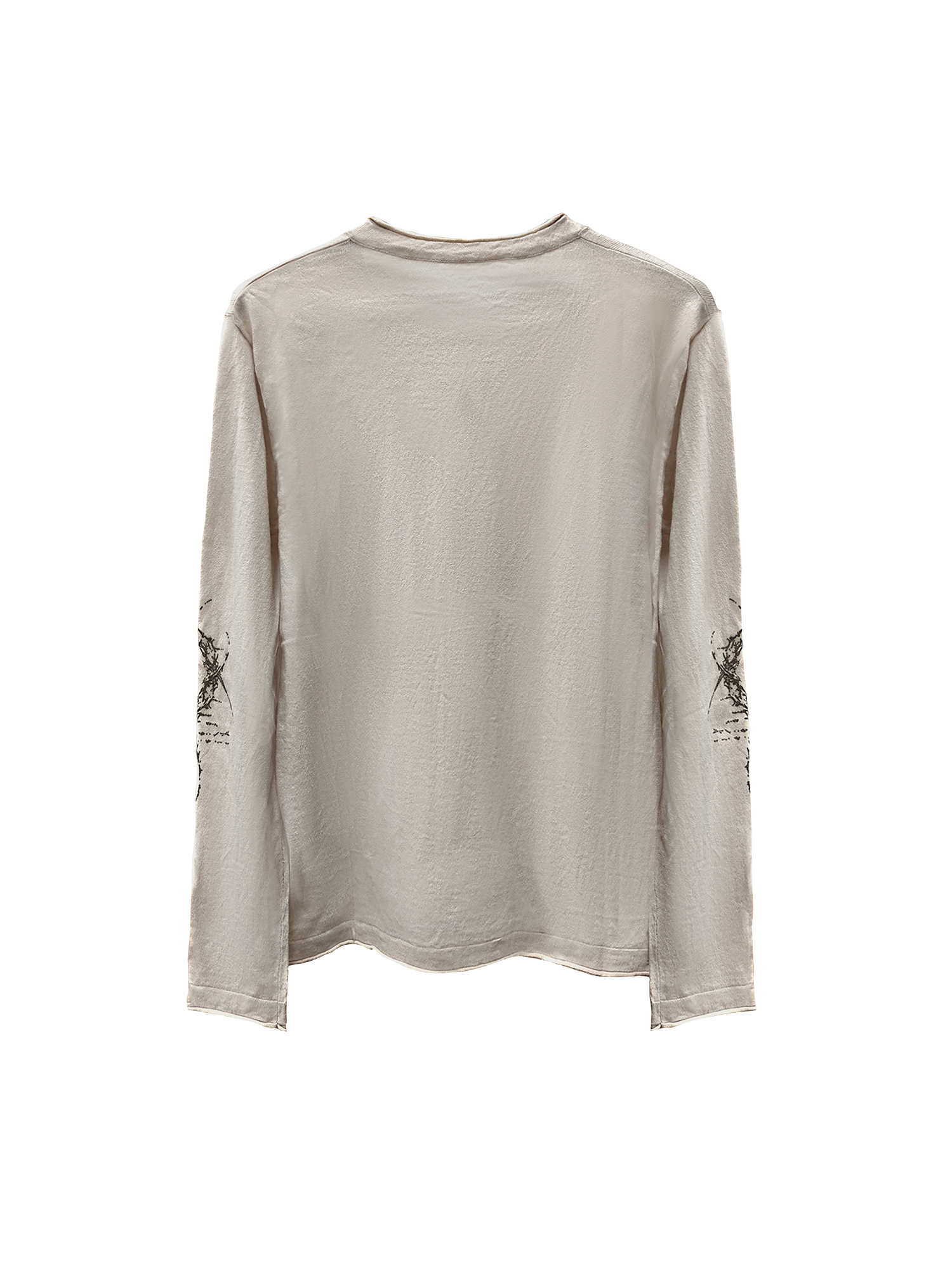 WANNA LAB Graphic Henley Long-Sleeve Tee