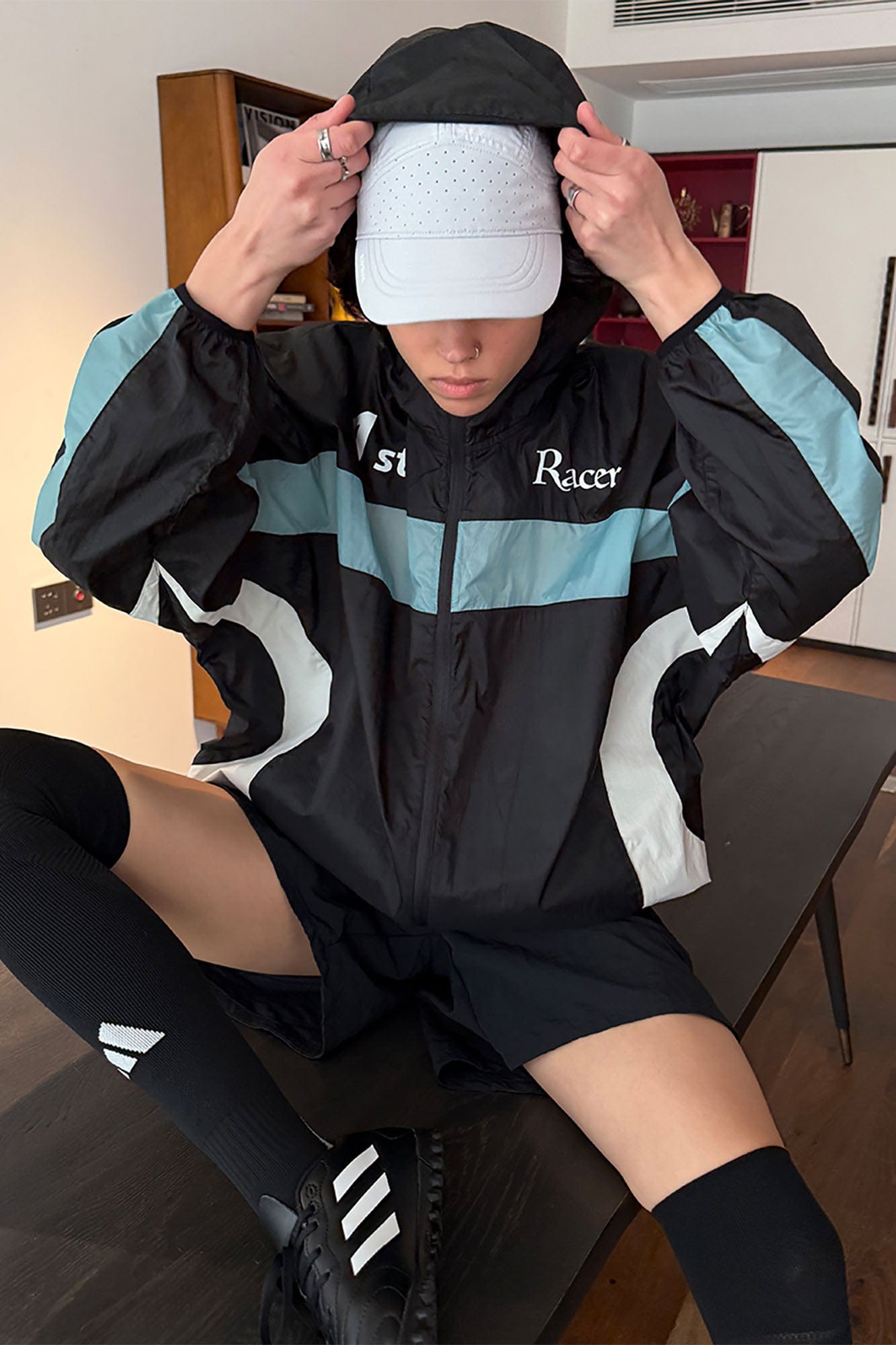 MIICHOUS Contrast Spliced UV Protection Hooded Jacket