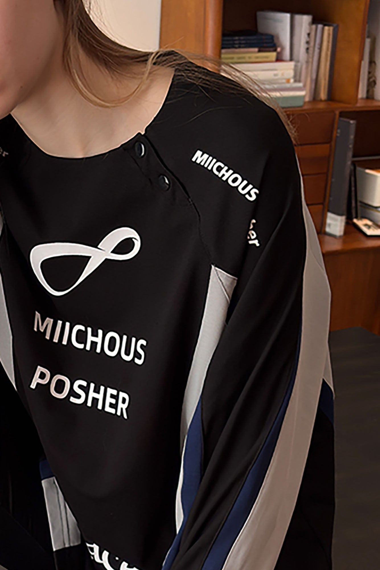 MIICHOUS Contrast Spliced Racing UV Protection Long-Sleeve Tee