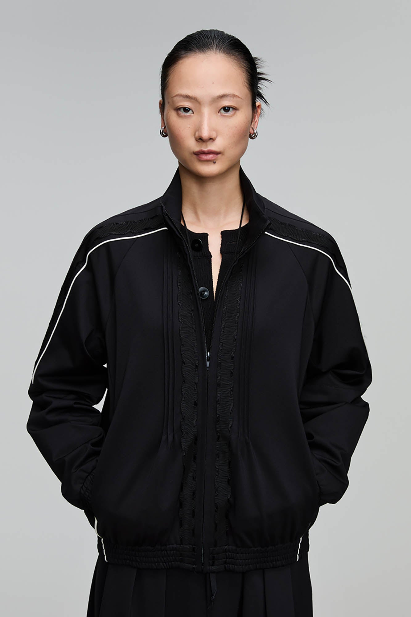 OPICLOTH Lace-Trim Track Jacket