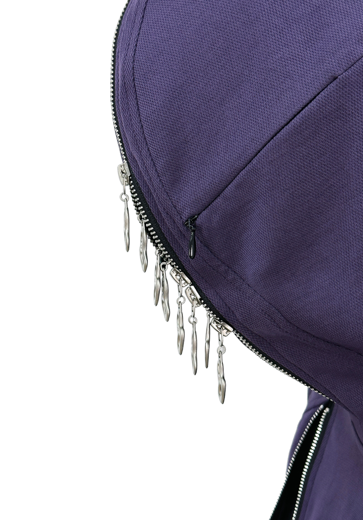 RELABEL Layered Multi-Zip Mask Hood Jacket Purple