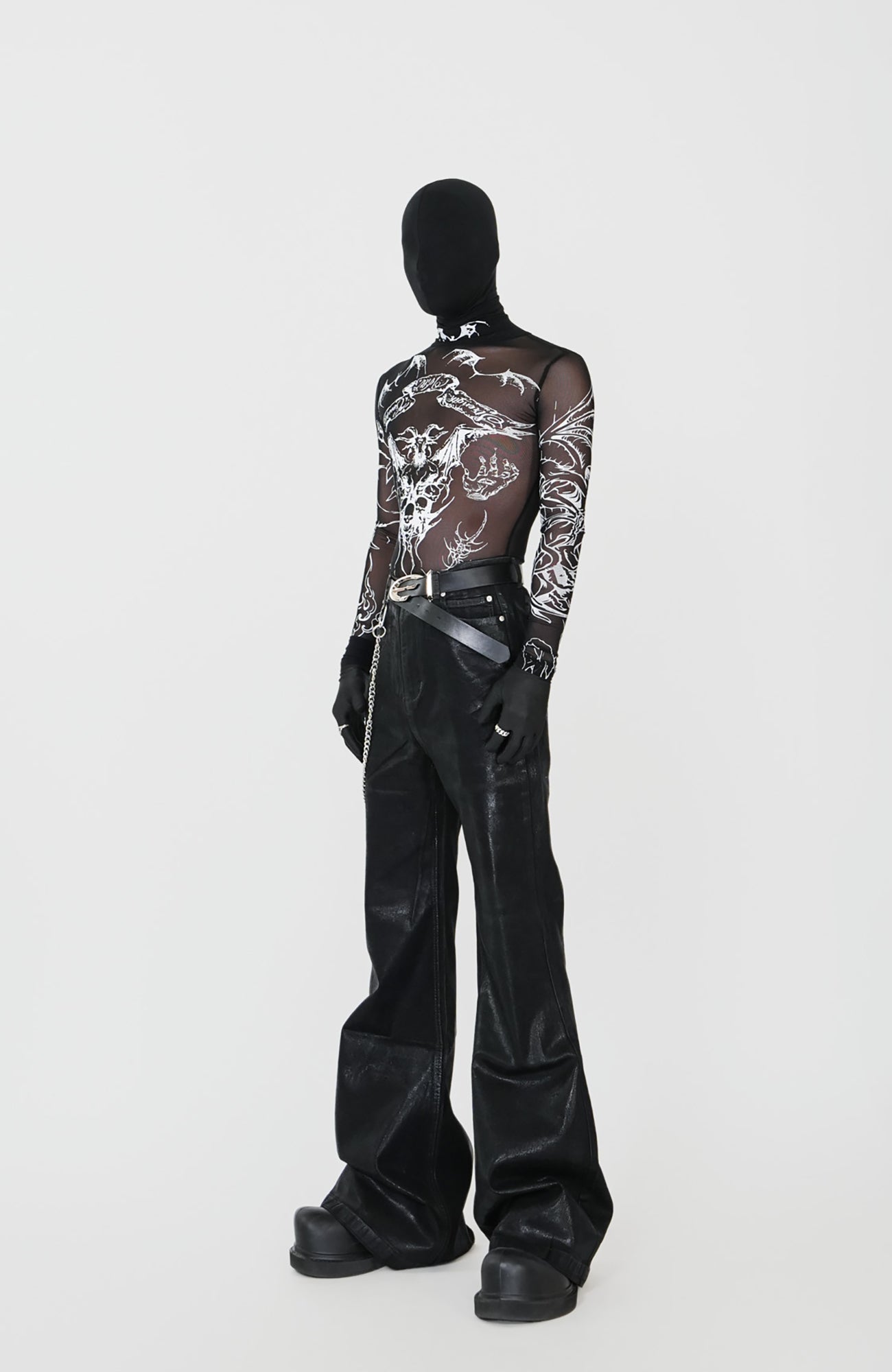 VE2 Gothic Tattoo Mesh Long-Sleeve Tee
