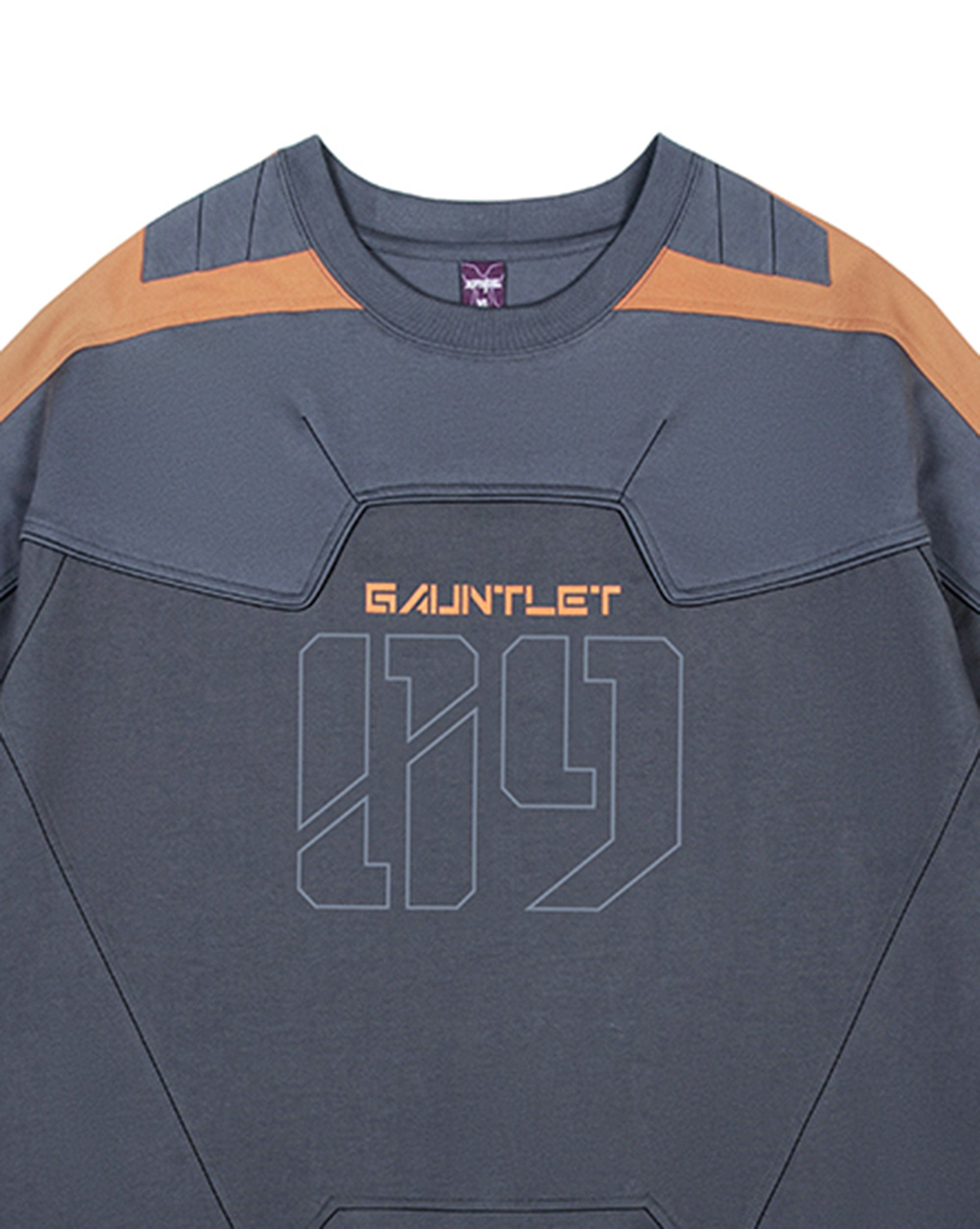 XIPHEVIL Modern Deconstructed Rivet Jersey Dark Orange