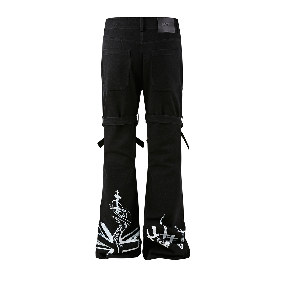 PASET Retro Gothic Lace-Up Slim Flared Jeans