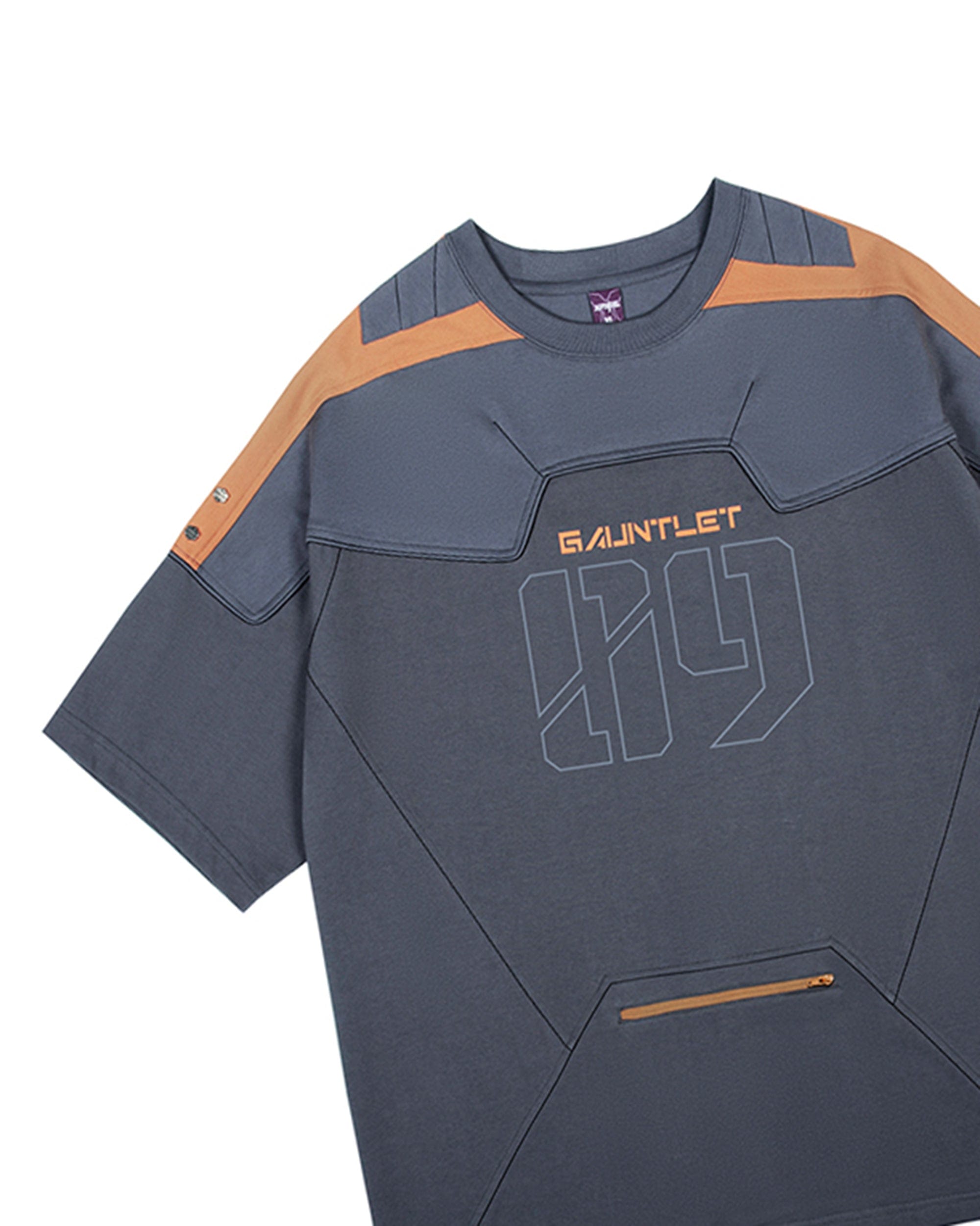 XIPHEVIL Modern Deconstructed Rivet Jersey Dark Orange