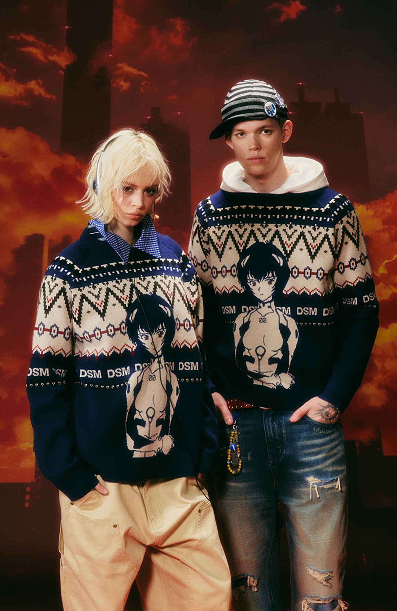 DONSMOKE x EVA Jacquard Graphic Sweater
