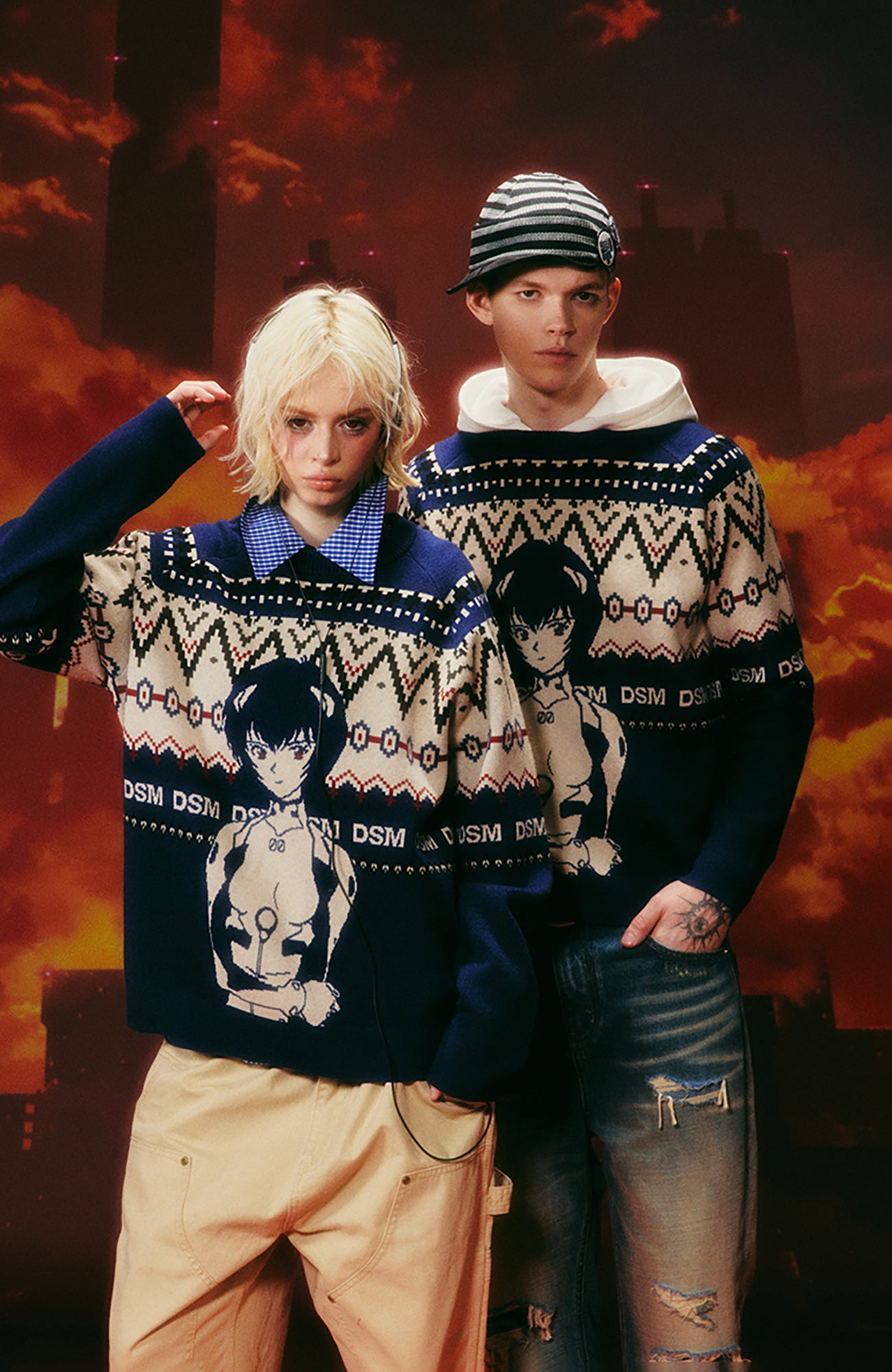 DONSMOKE x EVA Jacquard Graphic Sweater