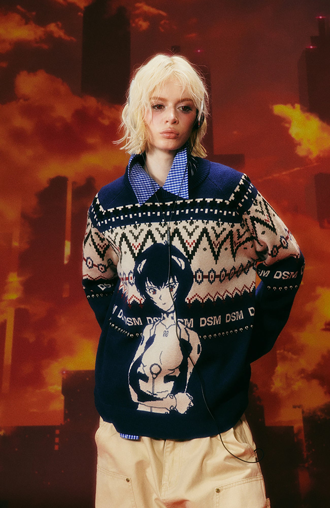 DONSMOKE x EVA Jacquard Graphic Sweater