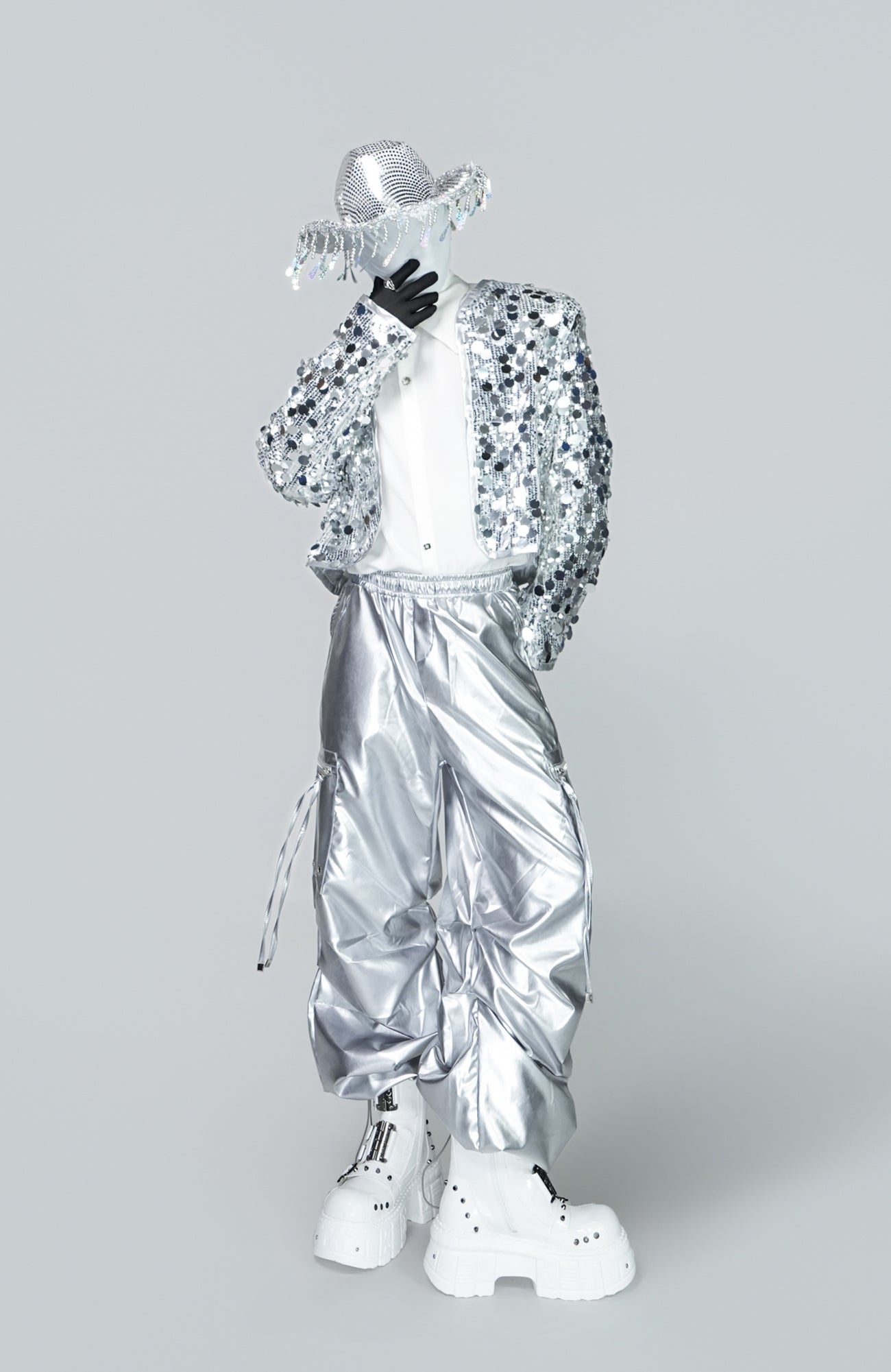 VE2 Metallic Coated Cargo Pants