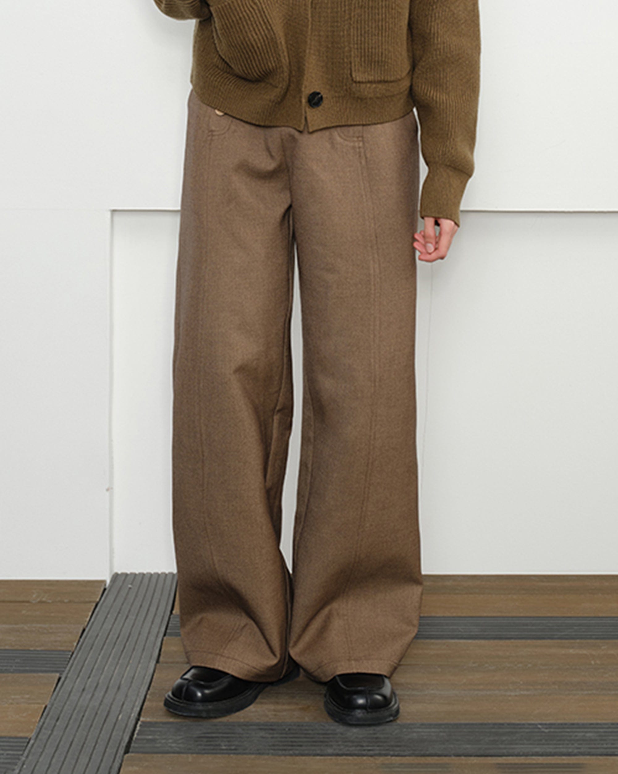 KREATE Double-Breasted Wide-Leg Trousers