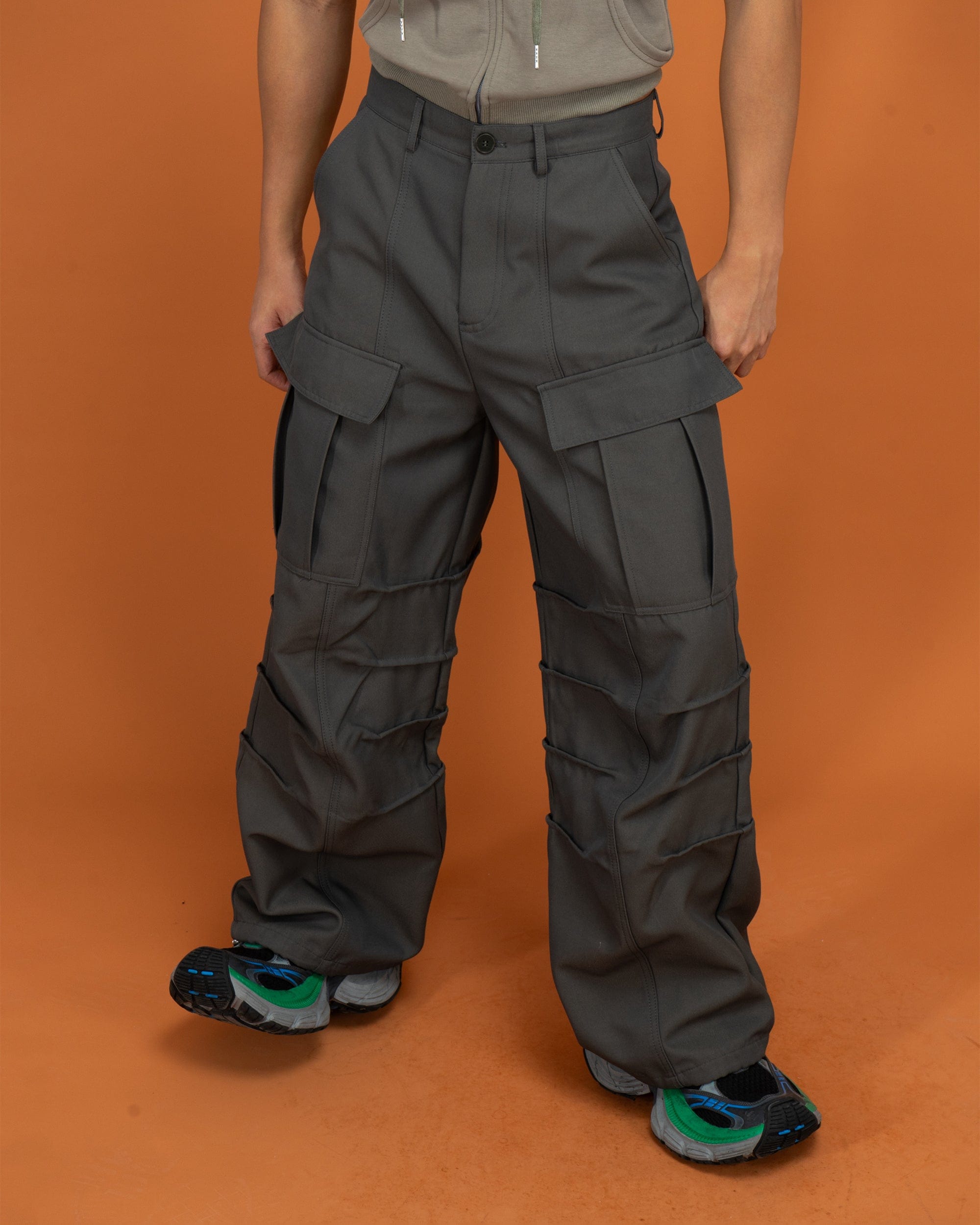 CLP Big-Pocket Crinkled Cargo Pants