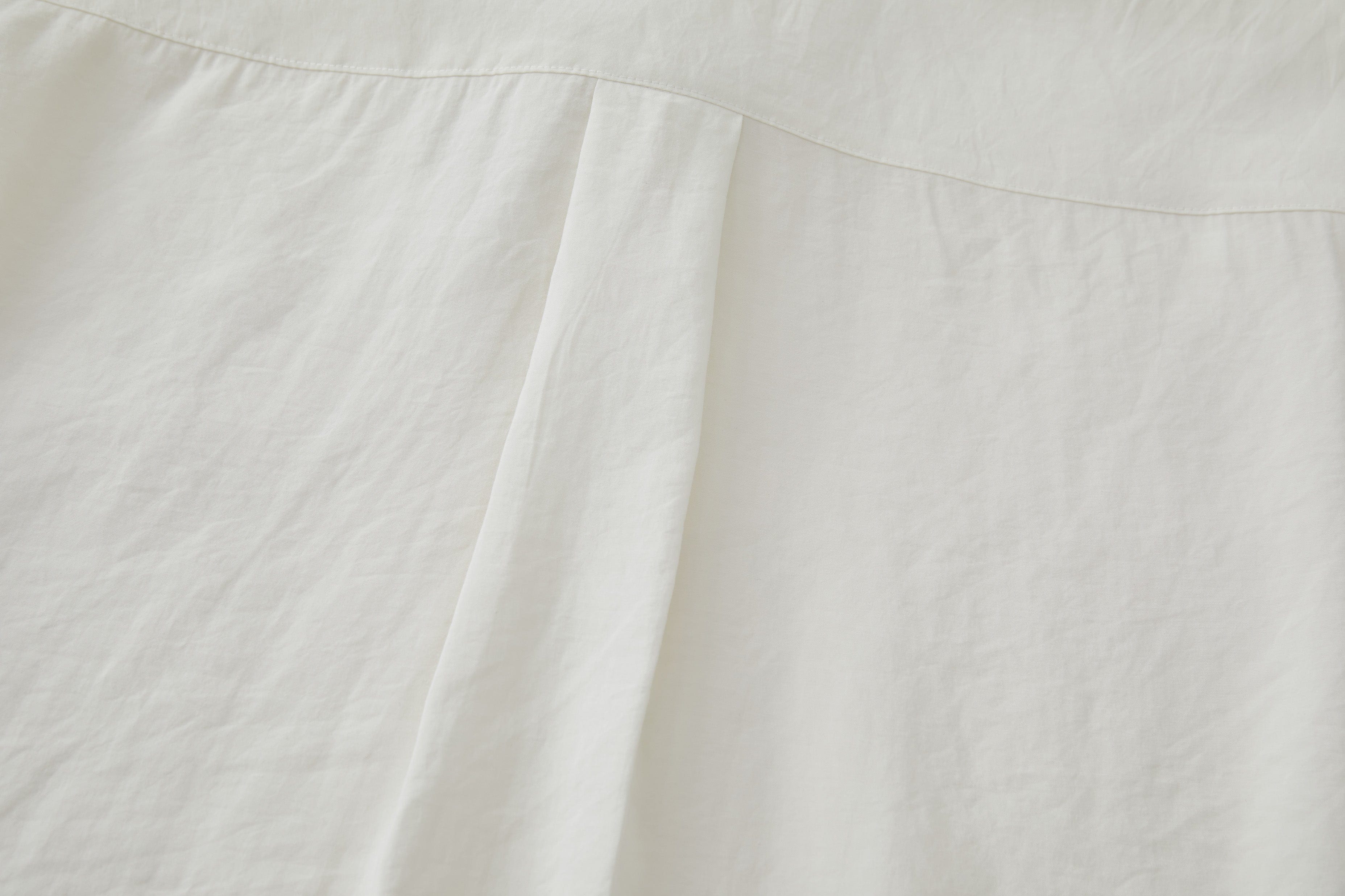 OPICLOTH Retro Pintuck Ruffle Modal Blend Half Shirt