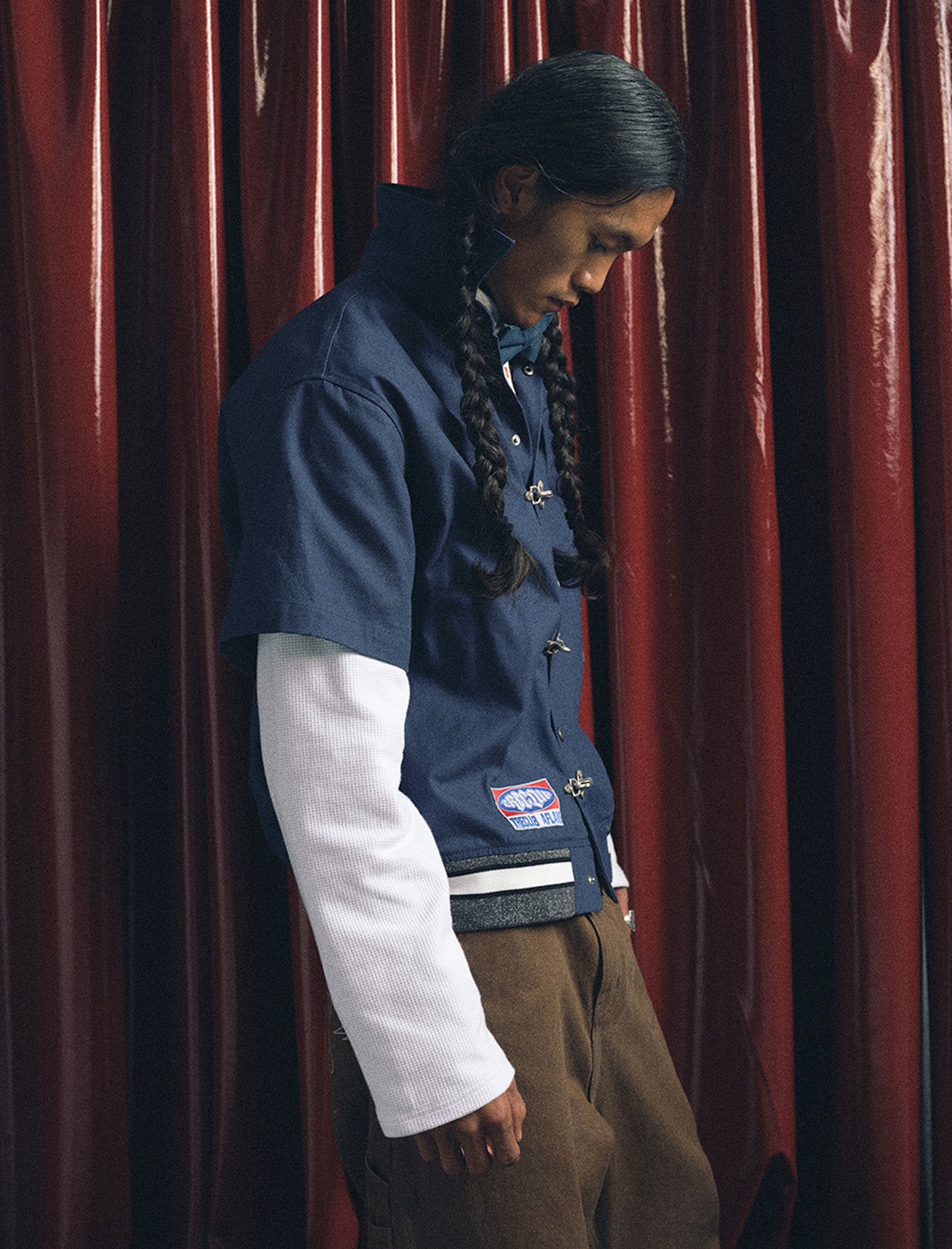 TRECLUB Hook-Buckle Layered Canvas Jacket, premium urban and streetwear designers apparel on PROJECTISR.com, TRECLUB